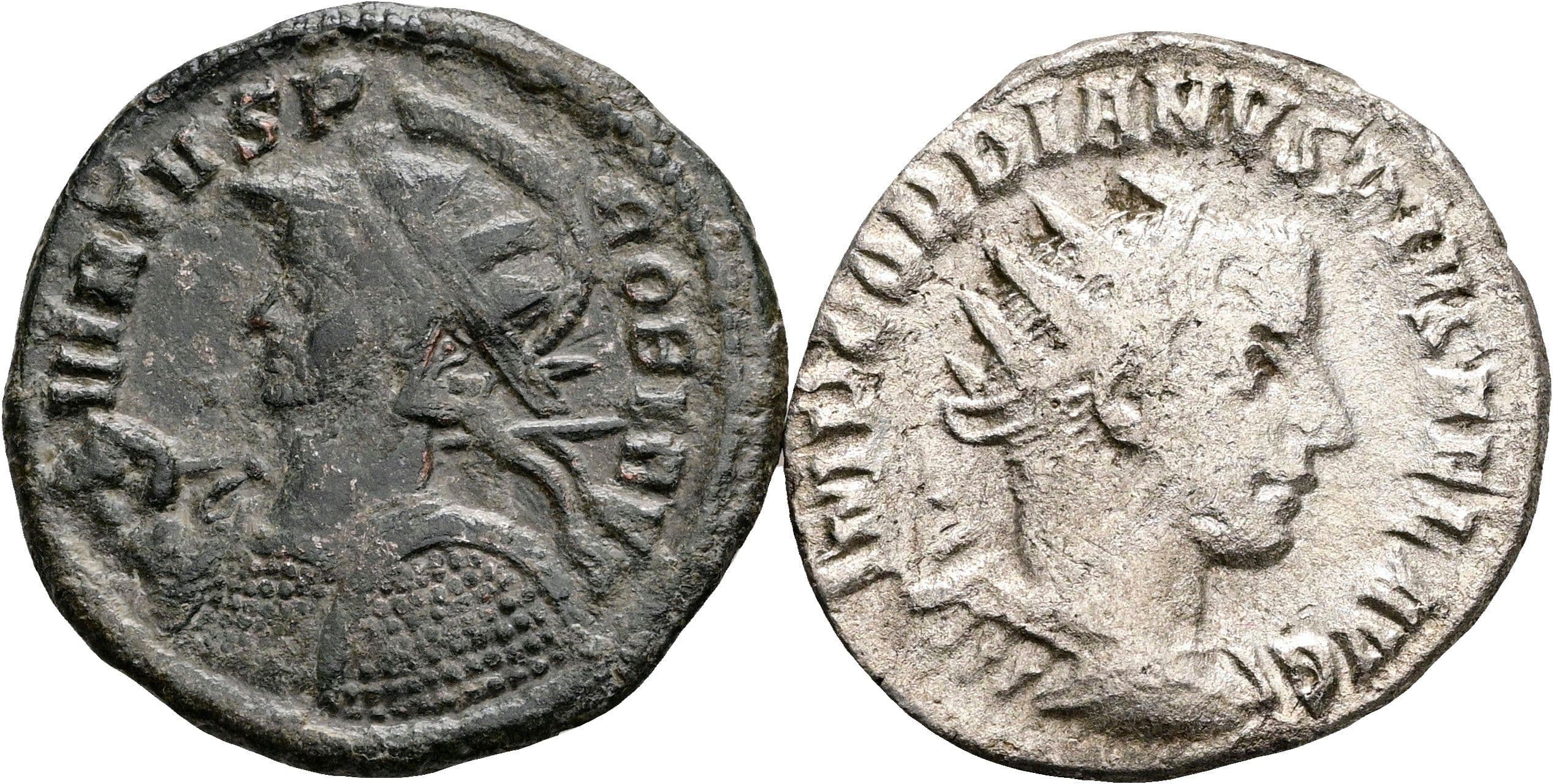 Lot 2 Stück Antoniniane – Vorderseite