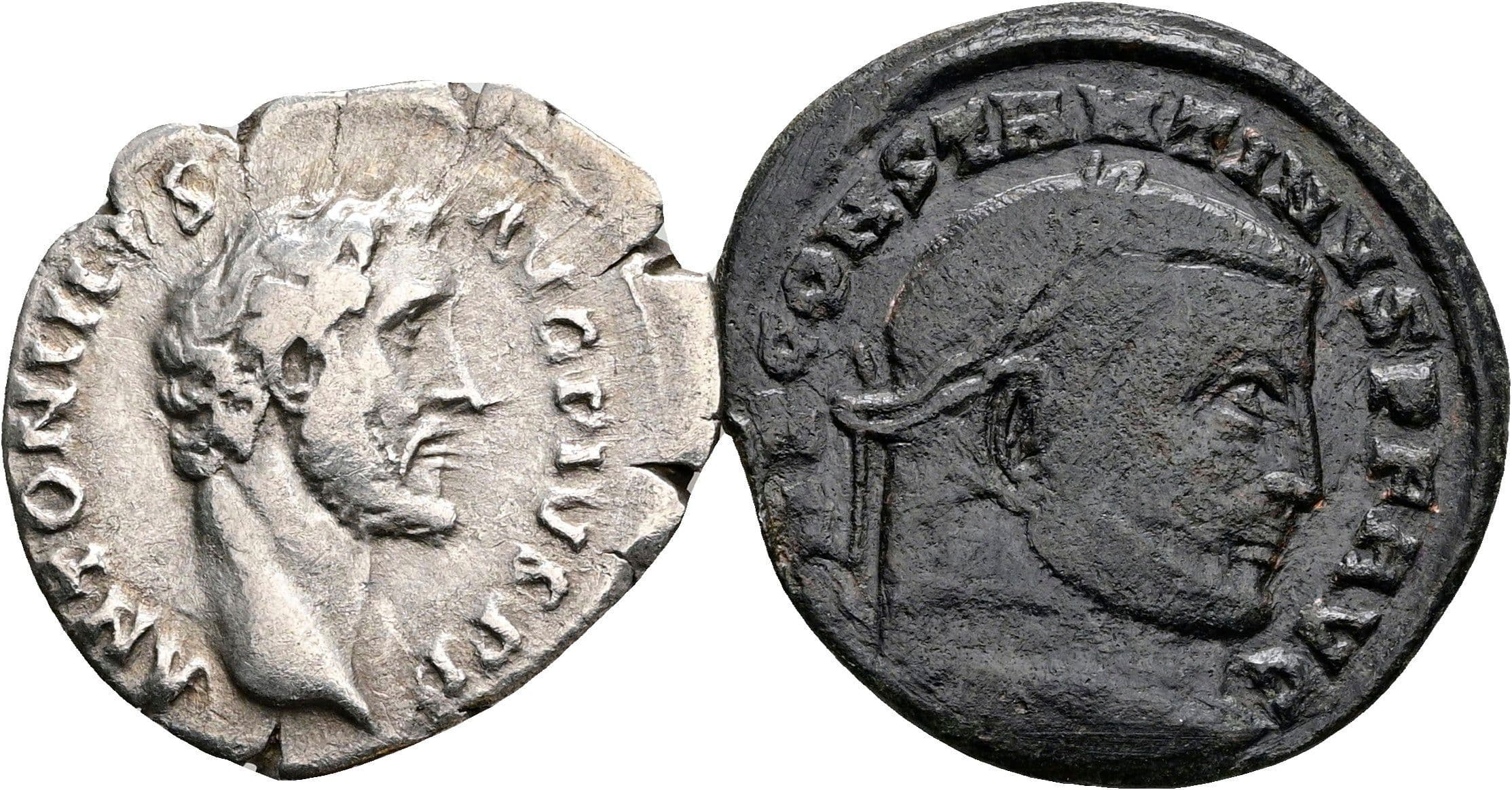 Lot Denar und Follis – Vorderseite