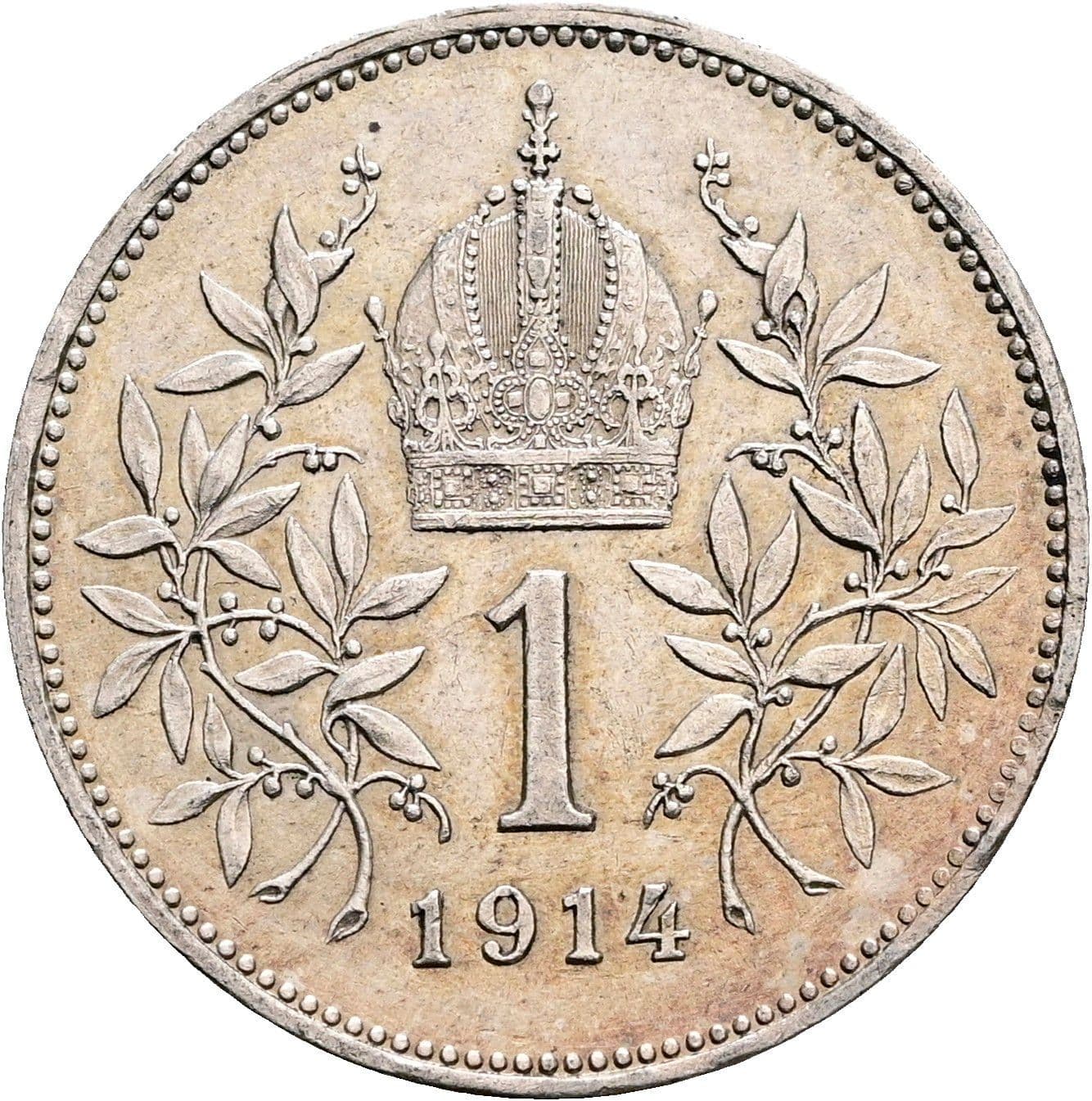 1 Krone Franz Joseph I. 1848-1916 1914 – Rückseite