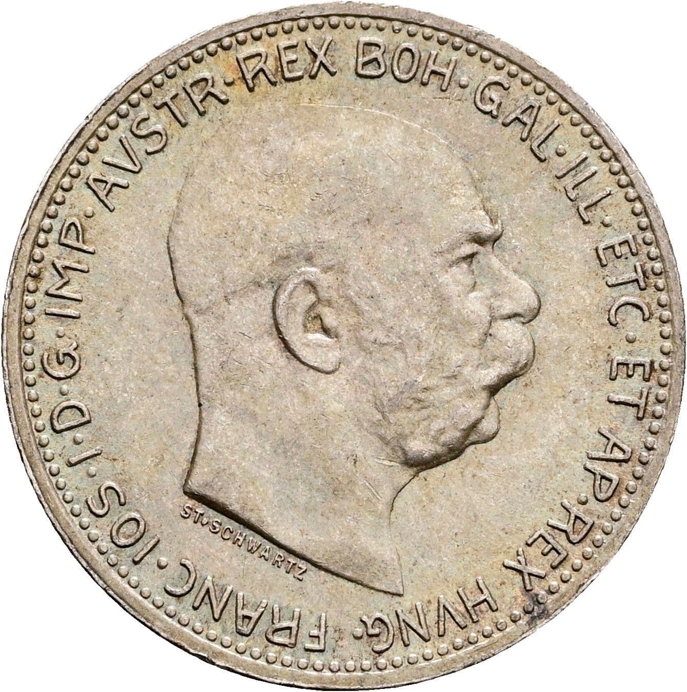 1 Krone Franz Joseph I. 1848-1916 1915 – Vorderseite