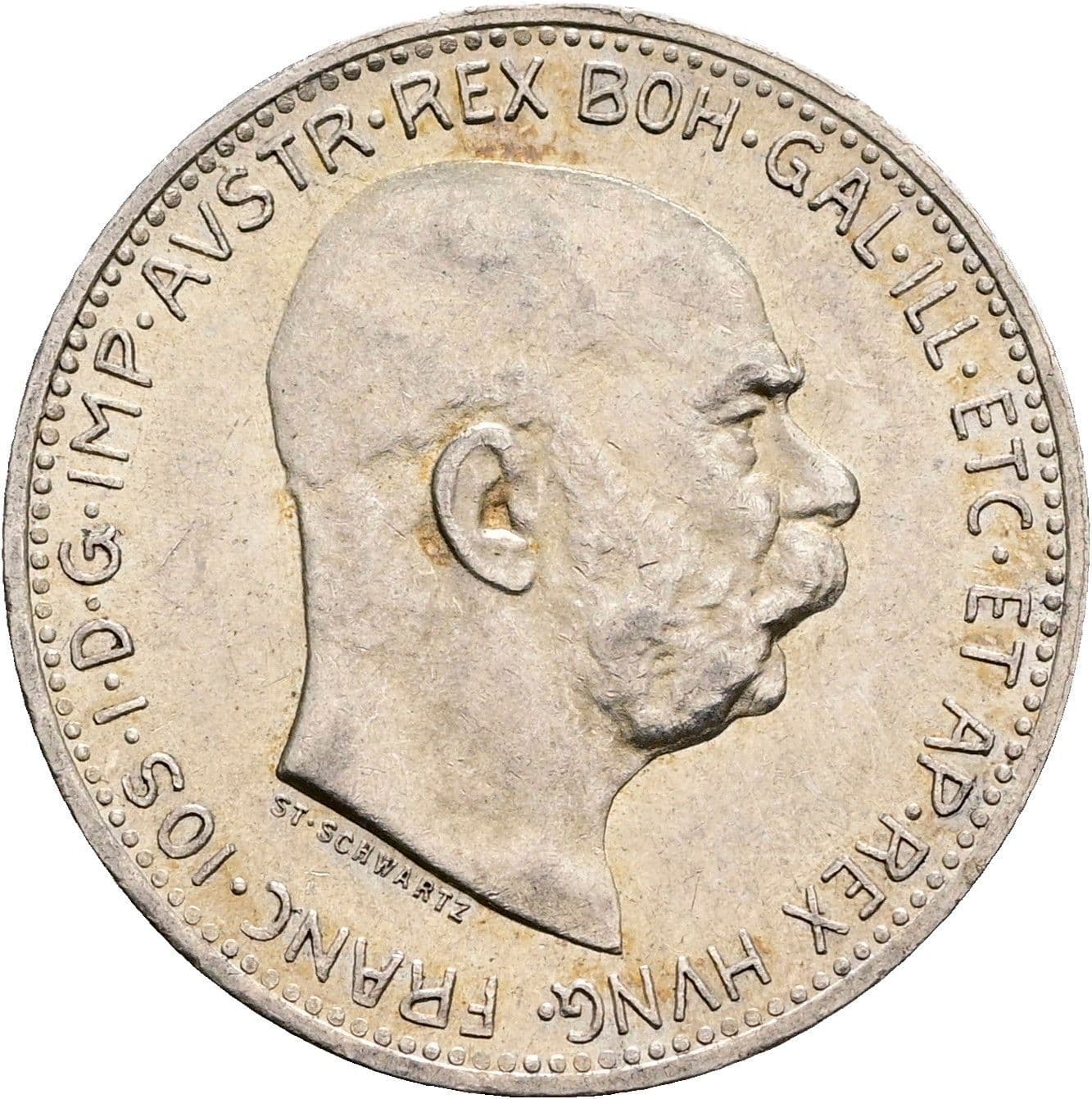 1 Krone Franz Joseph I. 1848-1916 1913 – Vorderseite