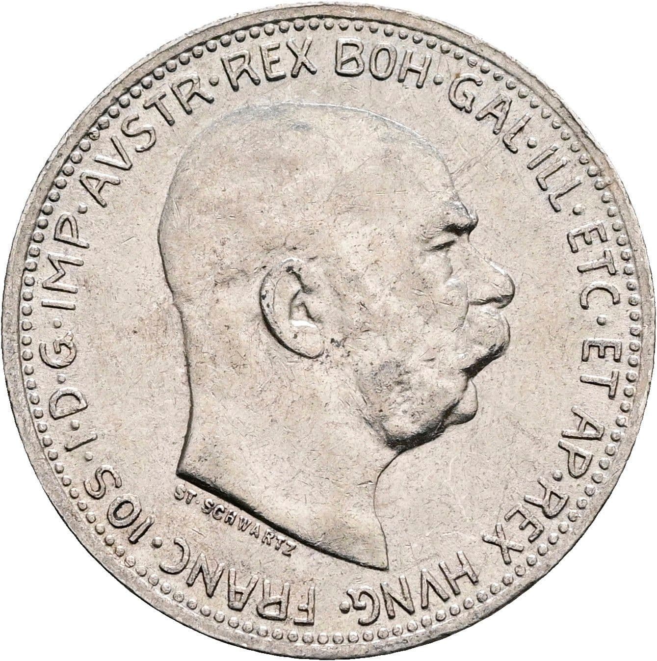 1 Krone Franz Joseph I. 1848-1916 1914 – Vorderseite