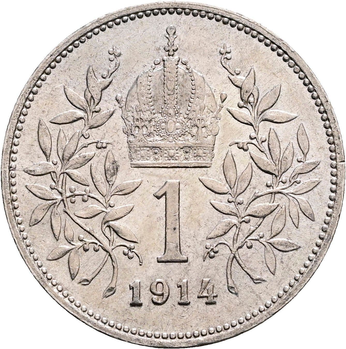 1 Krone Franz Joseph I. 1848-1916 1914 – Rückseite