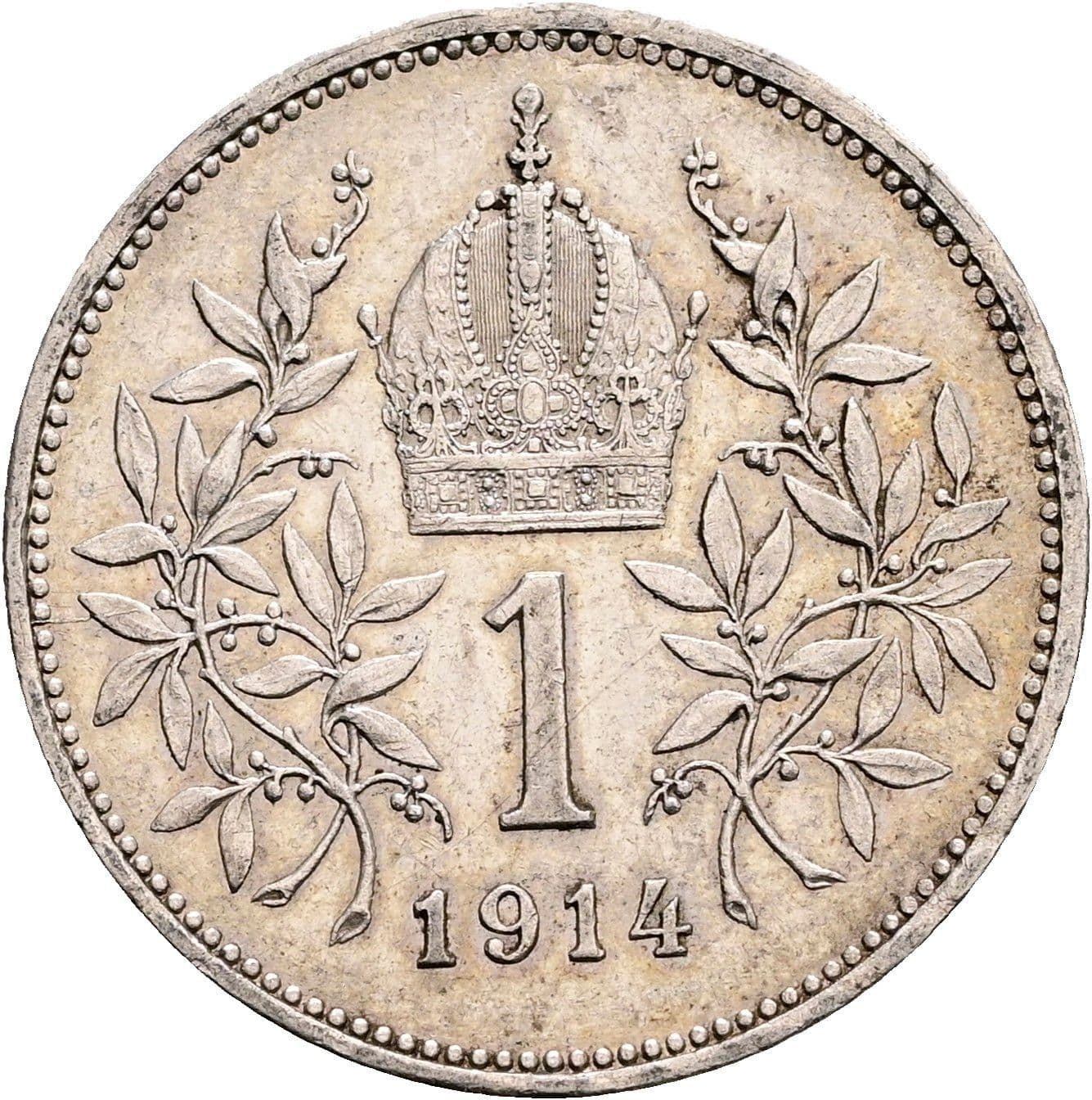 1 Krone Franz Joseph I. 1848-1916 1914 – Rückseite
