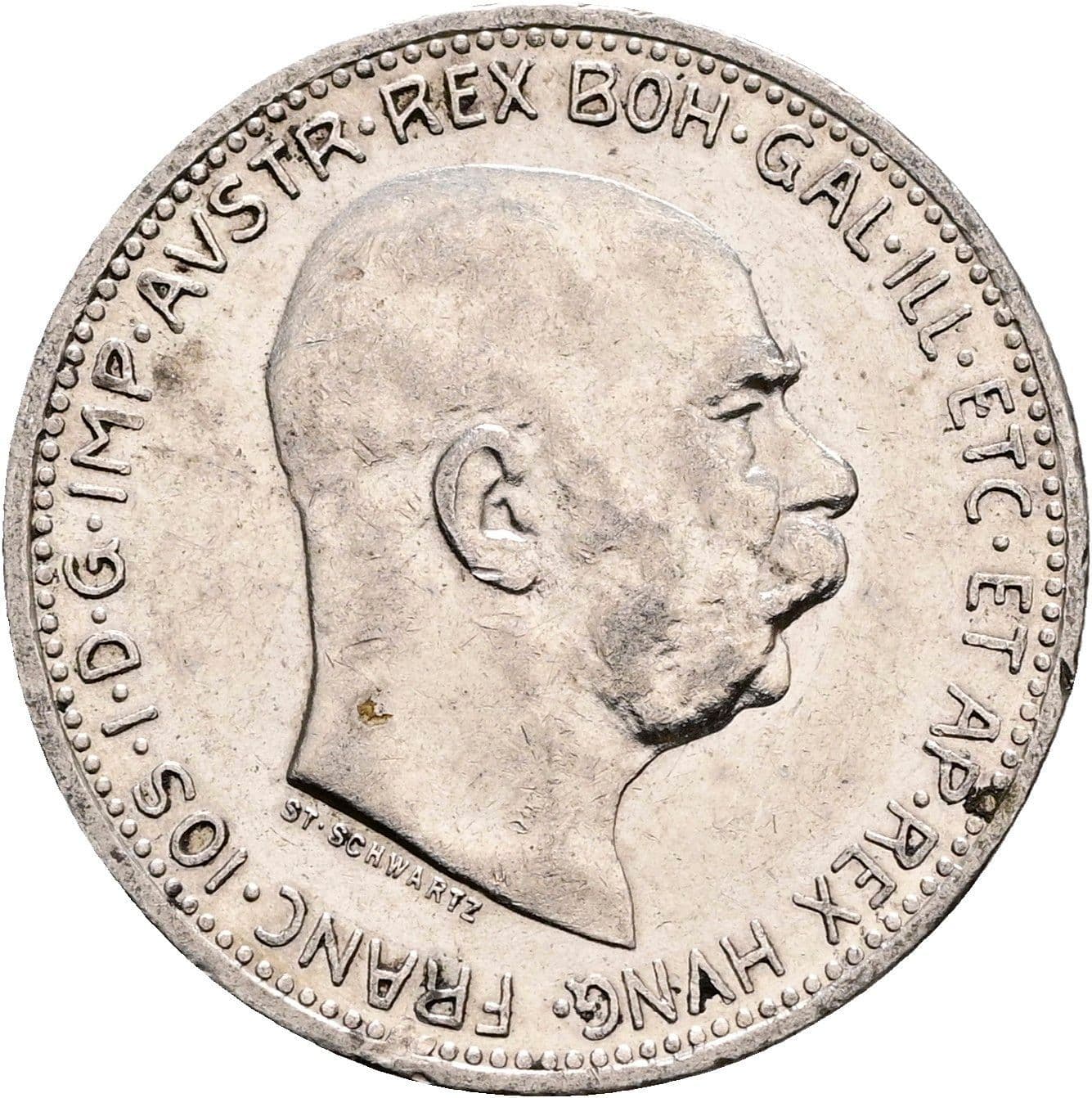 1 Krone Franz Joseph I. 1848-1916 1914 – Vorderseite