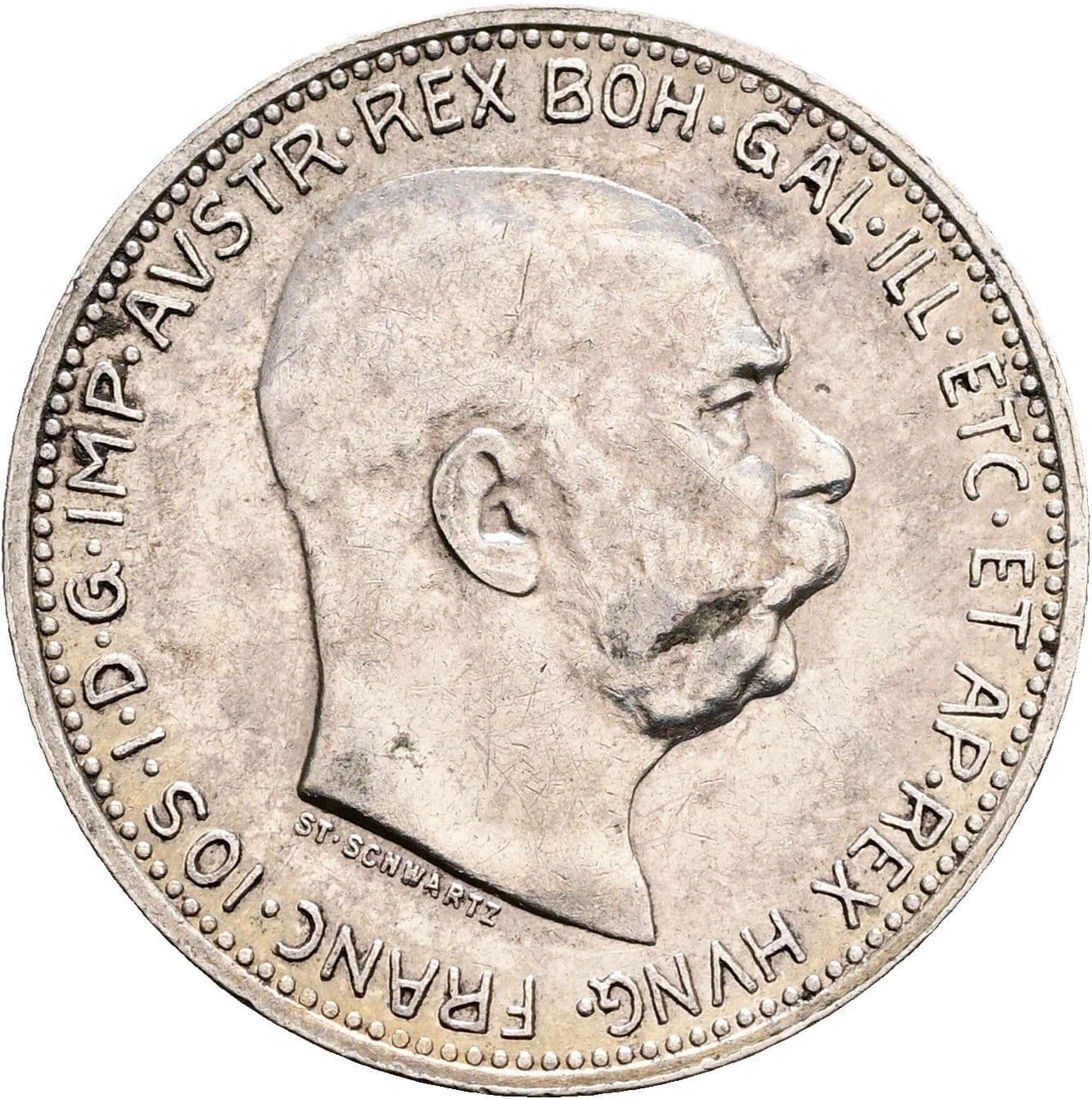 1 Krone Franz Joseph I. 1848-1916 1913 – Vorderseite