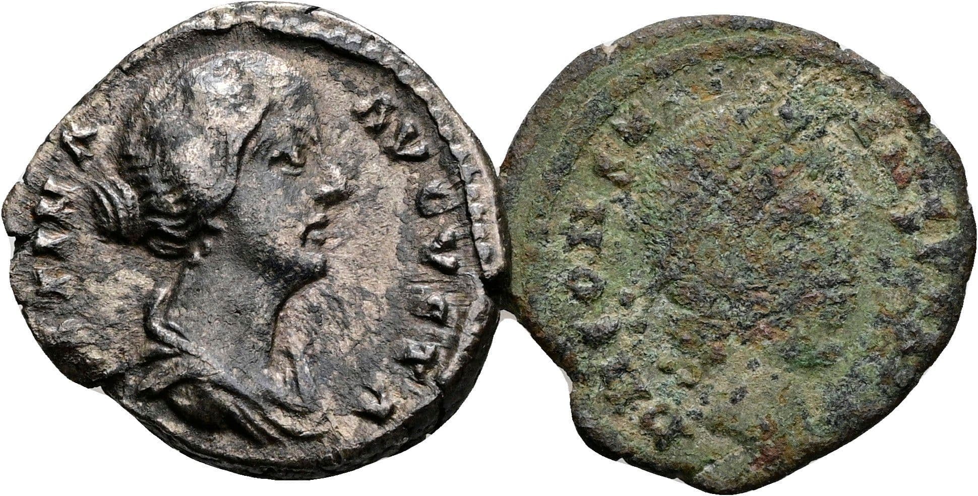 Lot Denar und Follis – Vorderseite