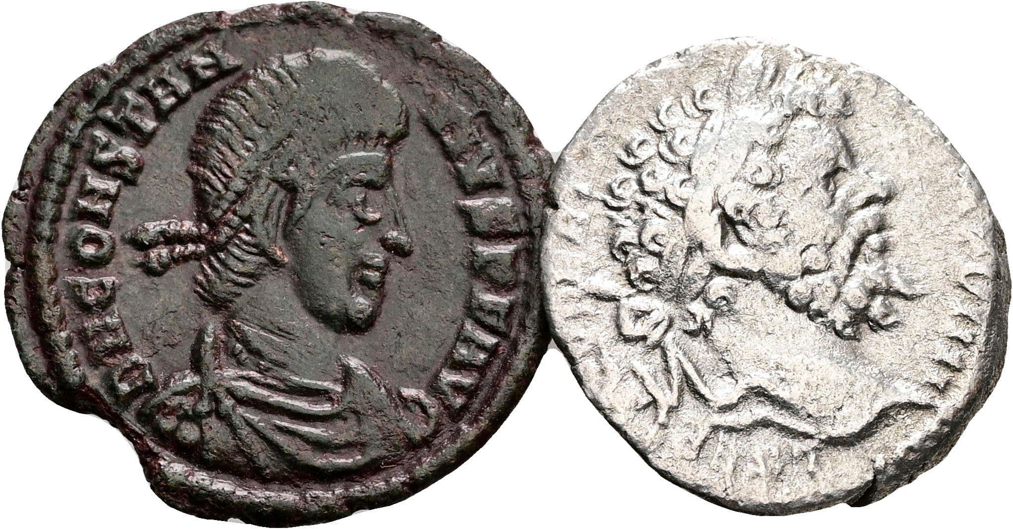 Lot Denar und Follis – Vorderseite