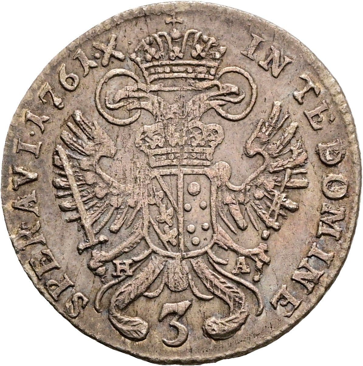 3 Kreuzer Franz I. Stephan 1745-1765 1761 – Rückseite