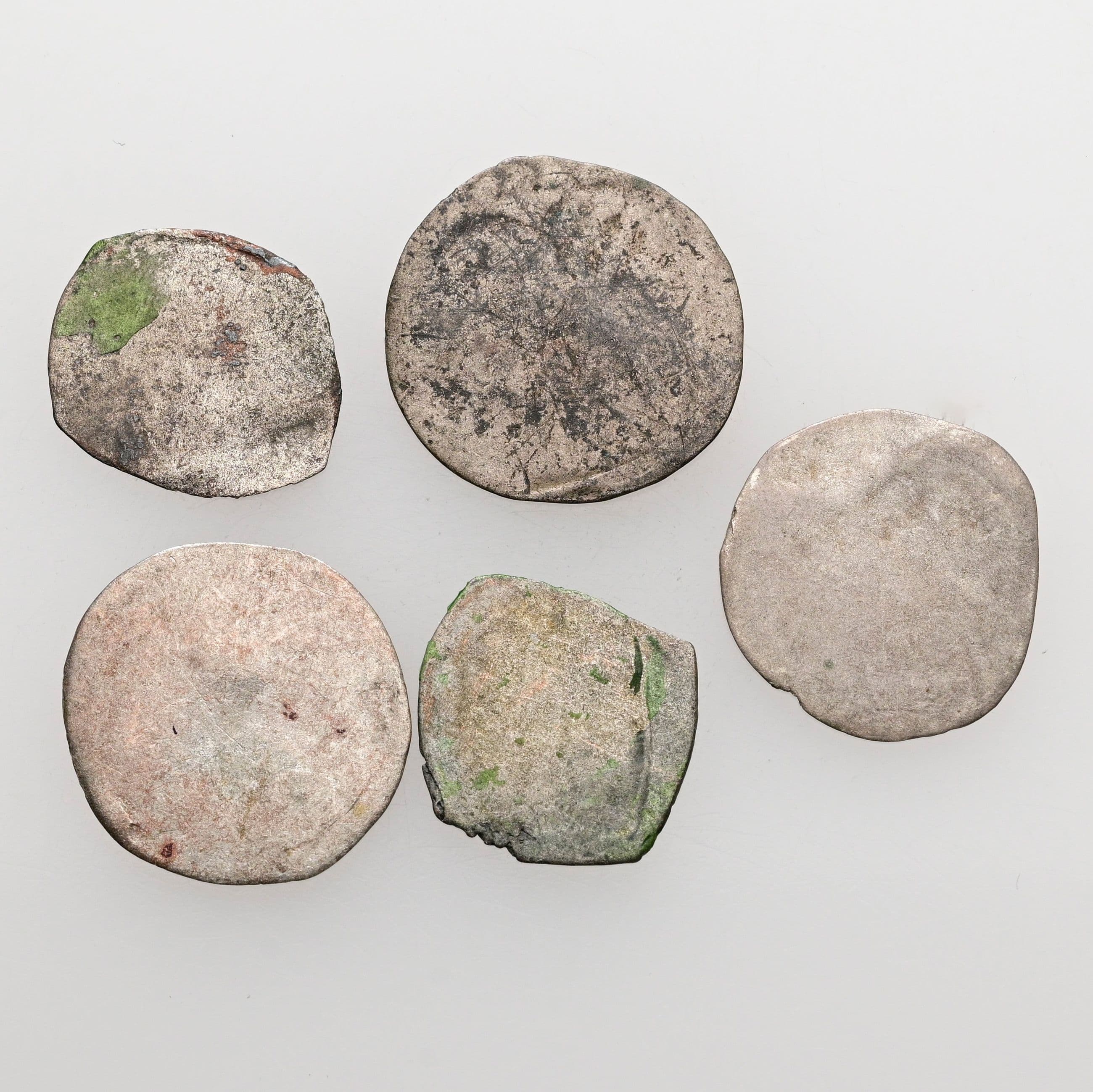 Lot Salzburger Kleinmünzen, Pfennig (2x), 2 Pfennige (3x)