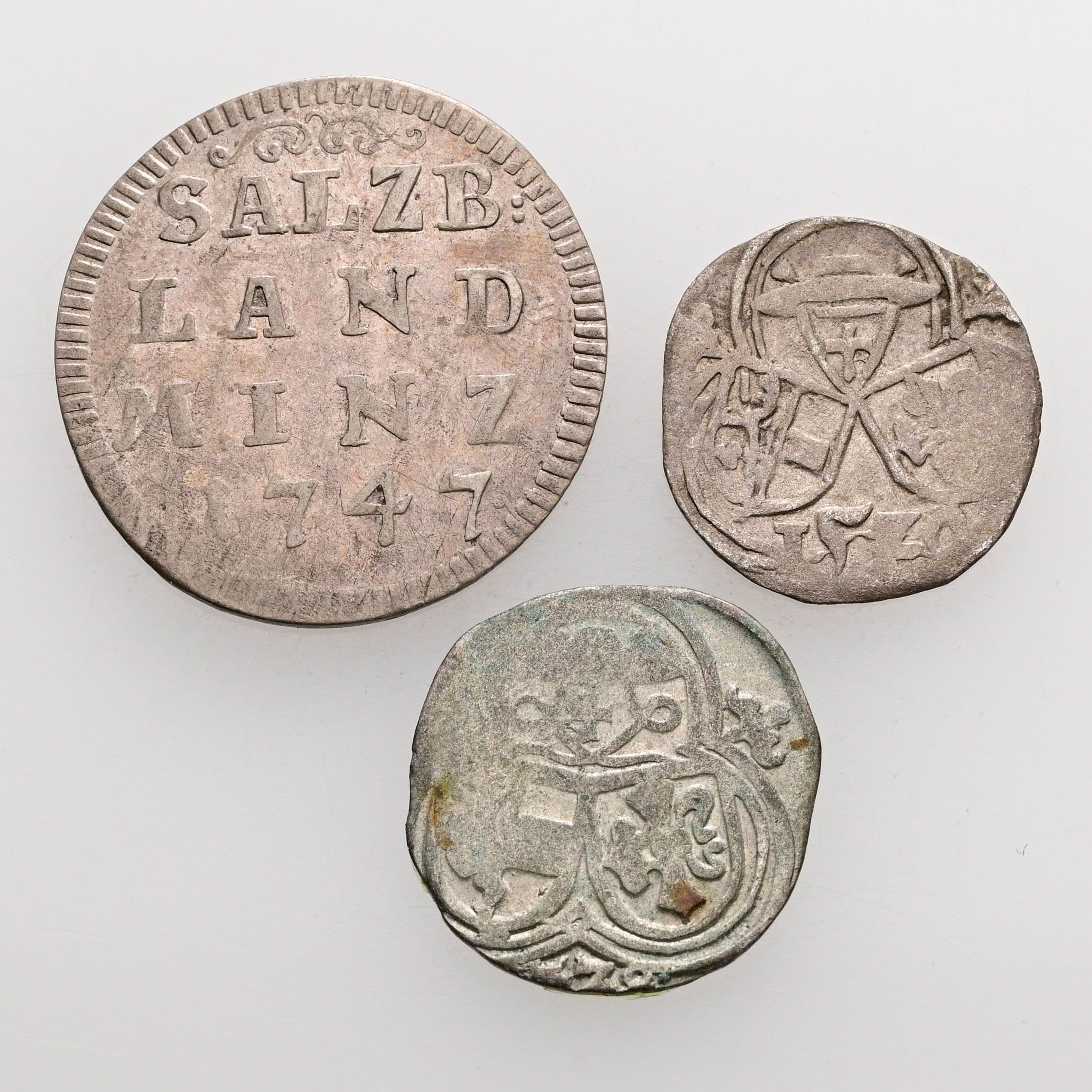 Lot Salzburger Kleinmünzen, 2 Pfennige, Landbatzen