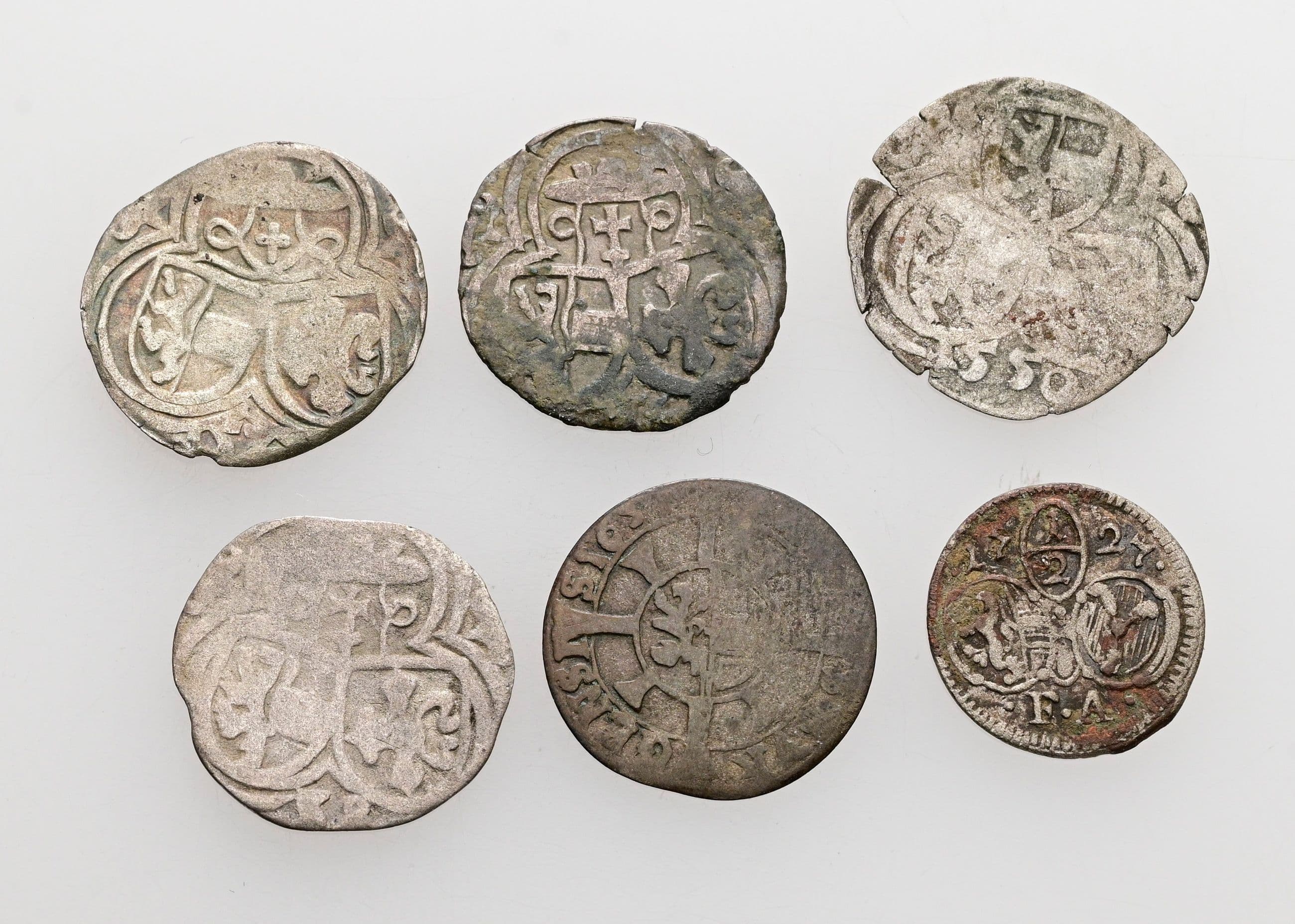 Lot Salzburger Kleinmünzen, 2 Pfennige (4x), 1/2 Kreuzer, 1 Kreuzer