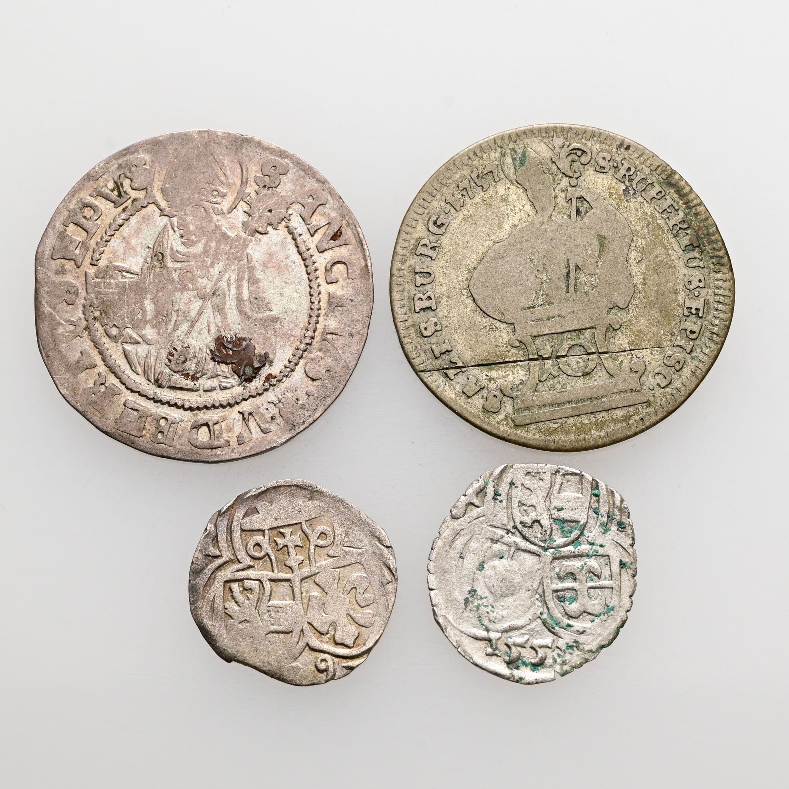 Lot Salzburger Kleinmünzen, 2 Pfennige,Batzen, 10 Kreuzer