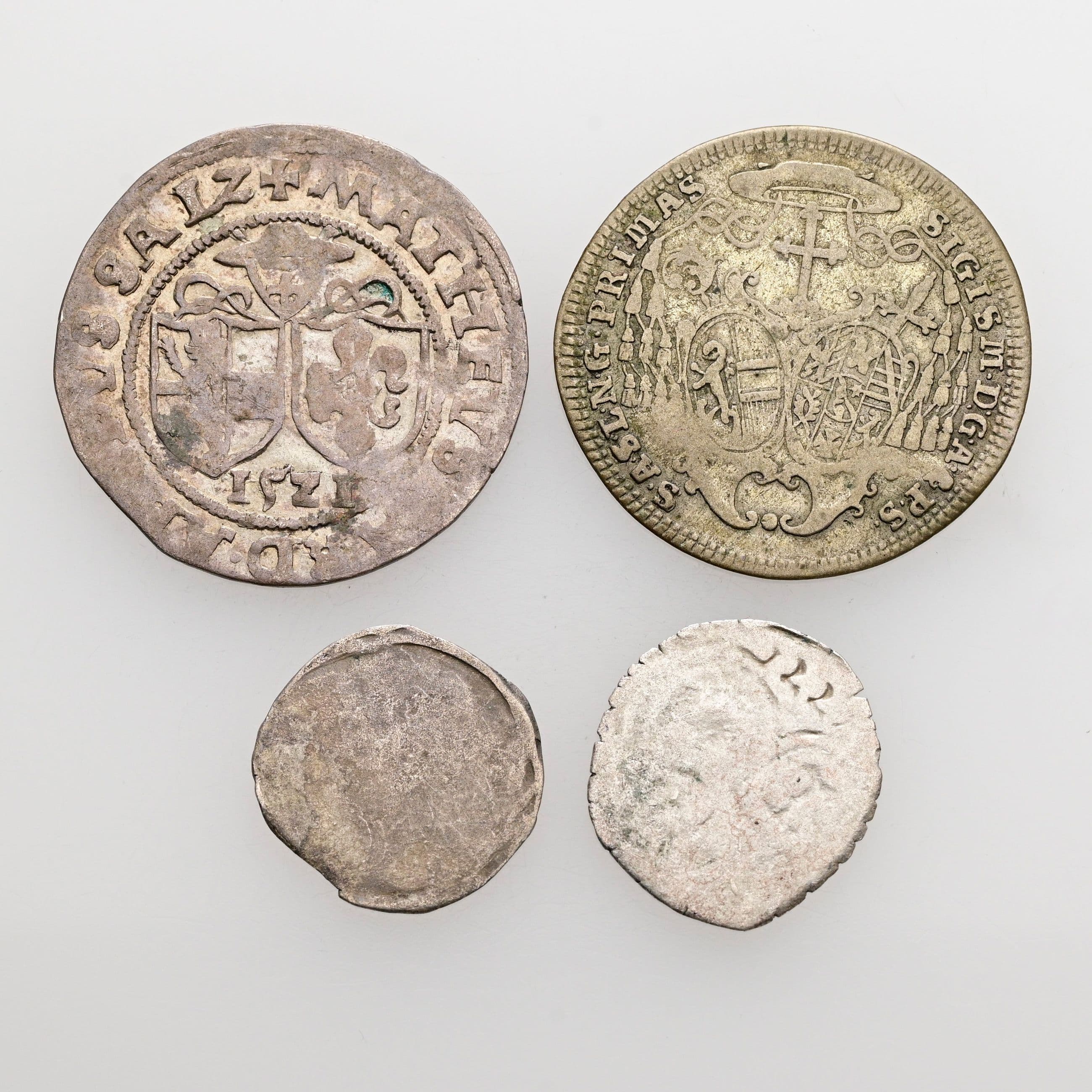 Lot Salzburger Kleinmünzen, 2 Pfennige,Batzen, 10 Kreuzer