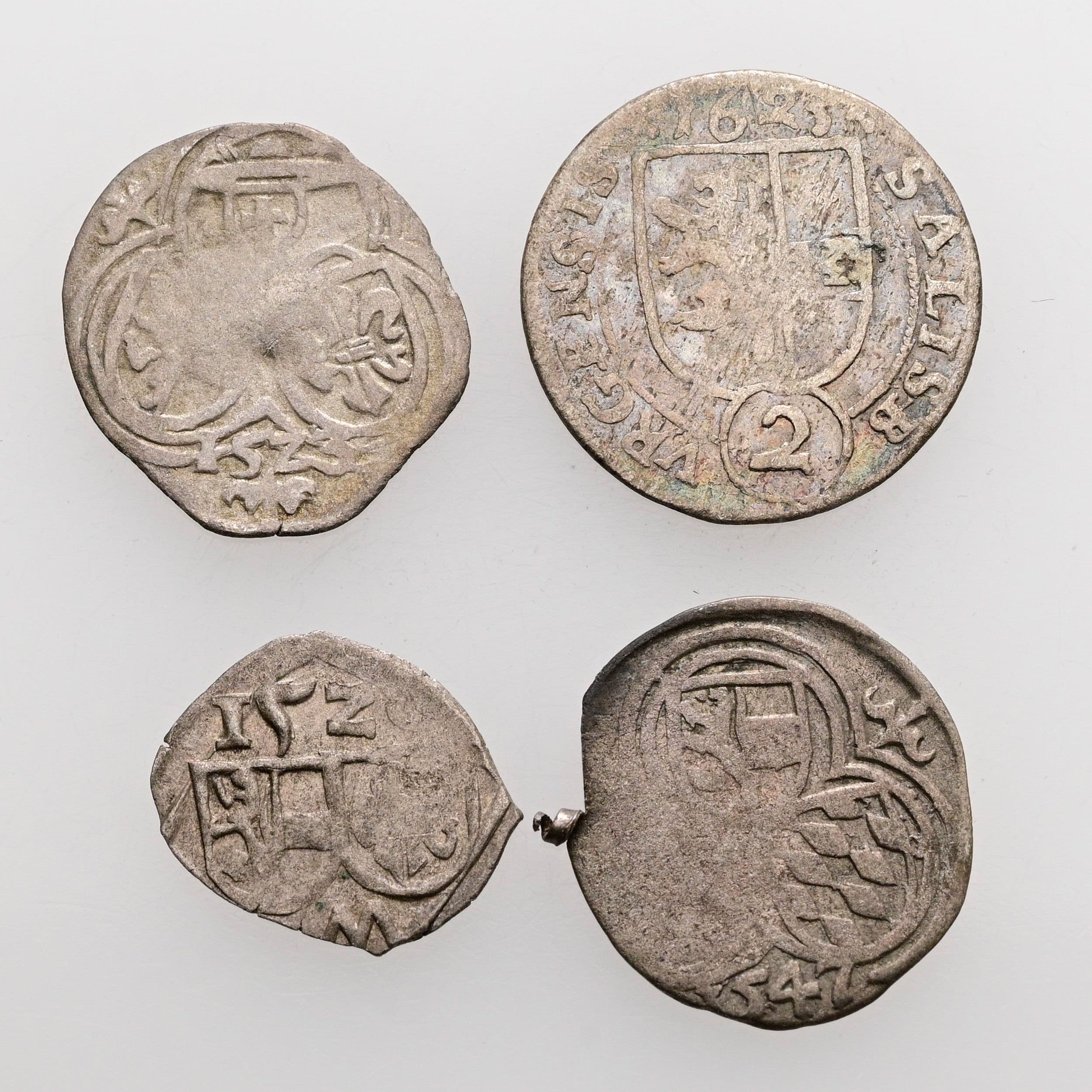 Lot Salzburger Kleinmünzen, Pfennig, 2 Pfennige, 2 Kreuzer
