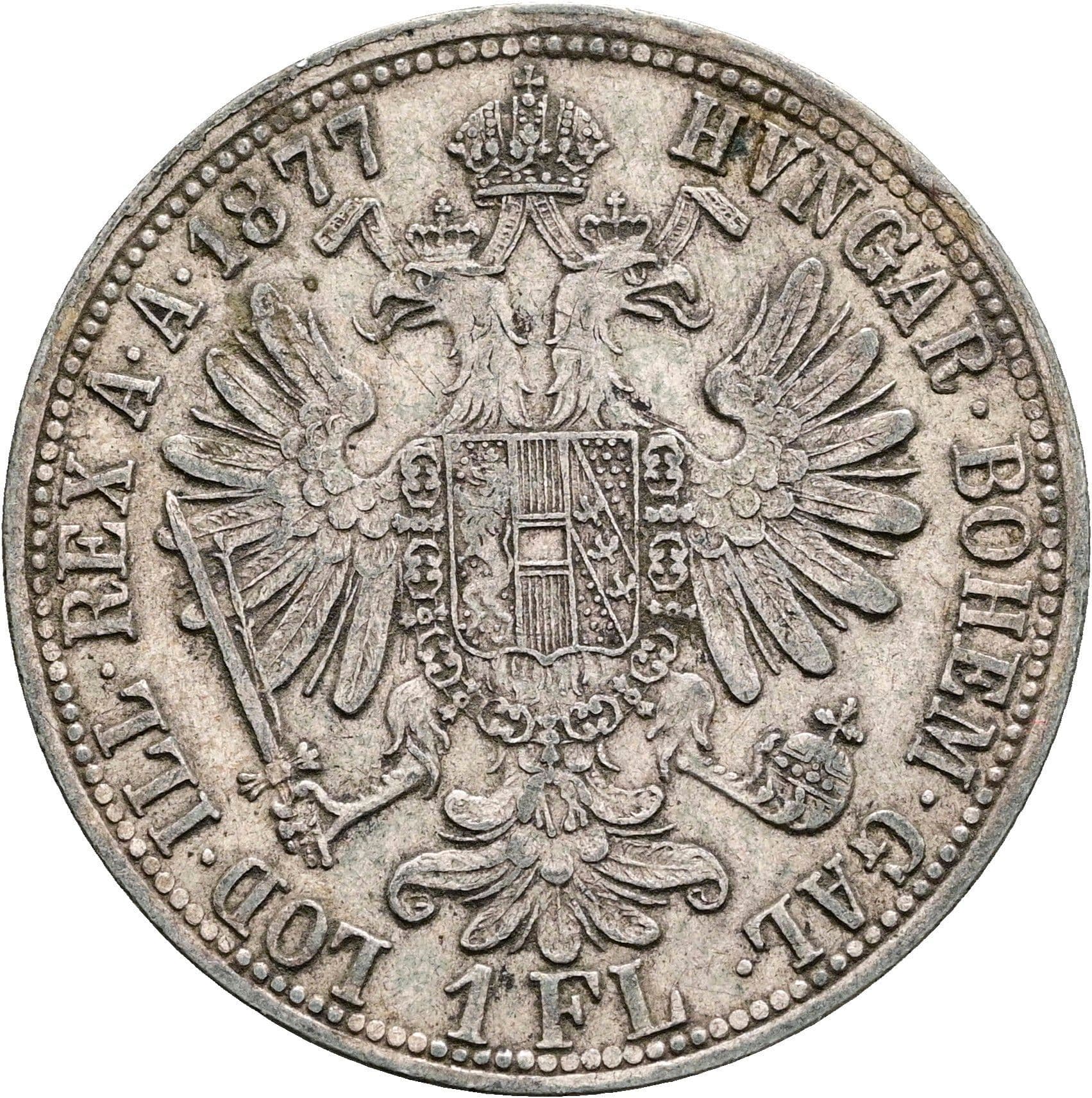 1 Gulden Franz Joseph I. 1848-1916 1877 – Rückseite