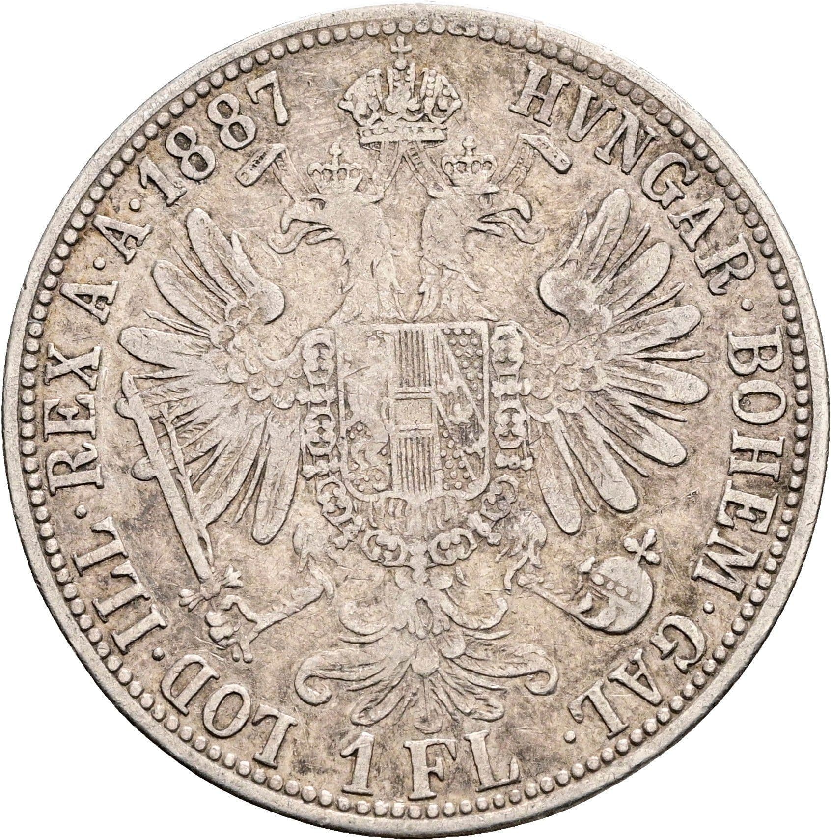 1 Gulden Franz Joseph I. 1848-1916 1887 – Rückseite