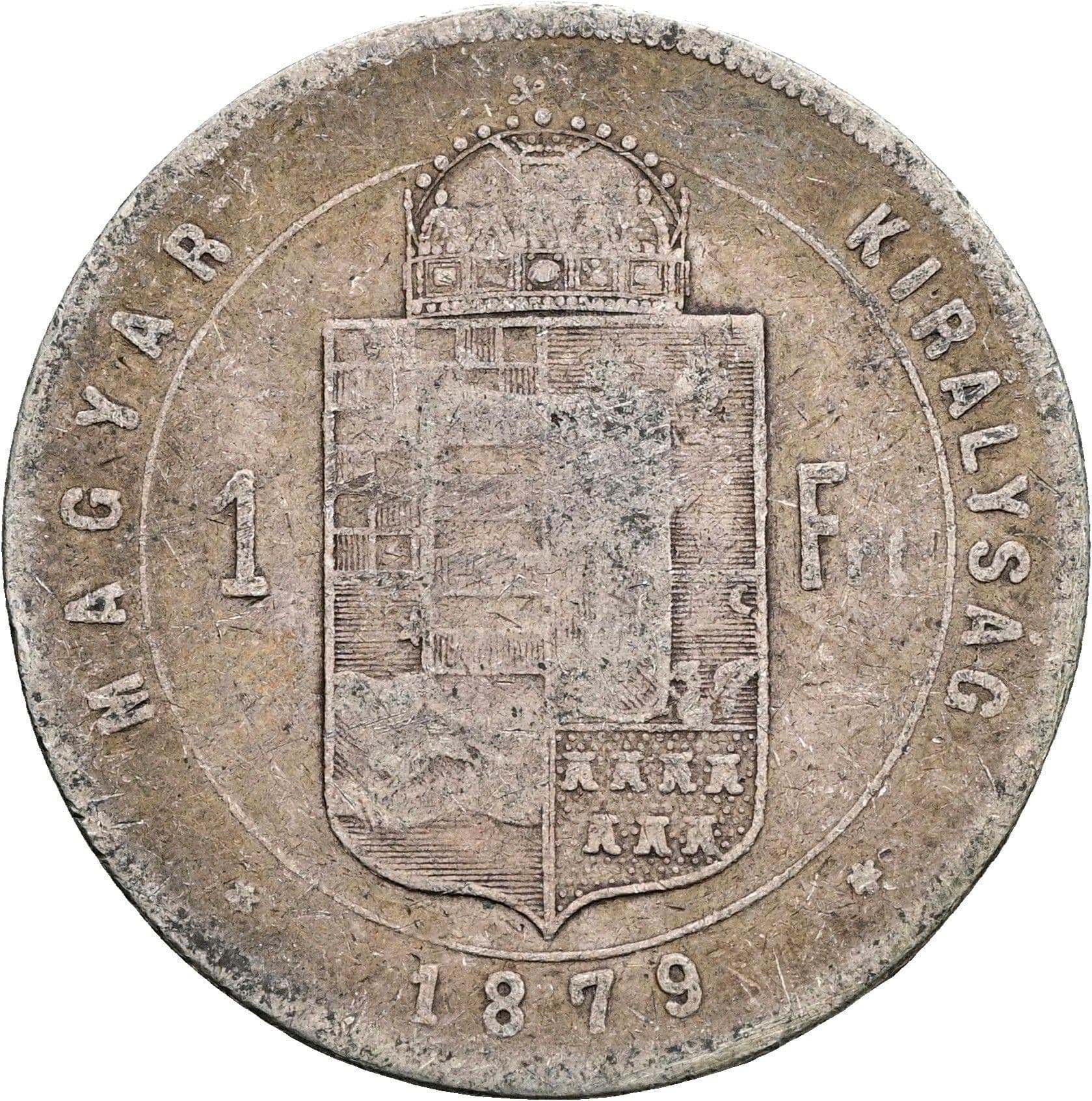 1 Forint Franz Joseph I. 1848-1916 1879 KB – Rückseite