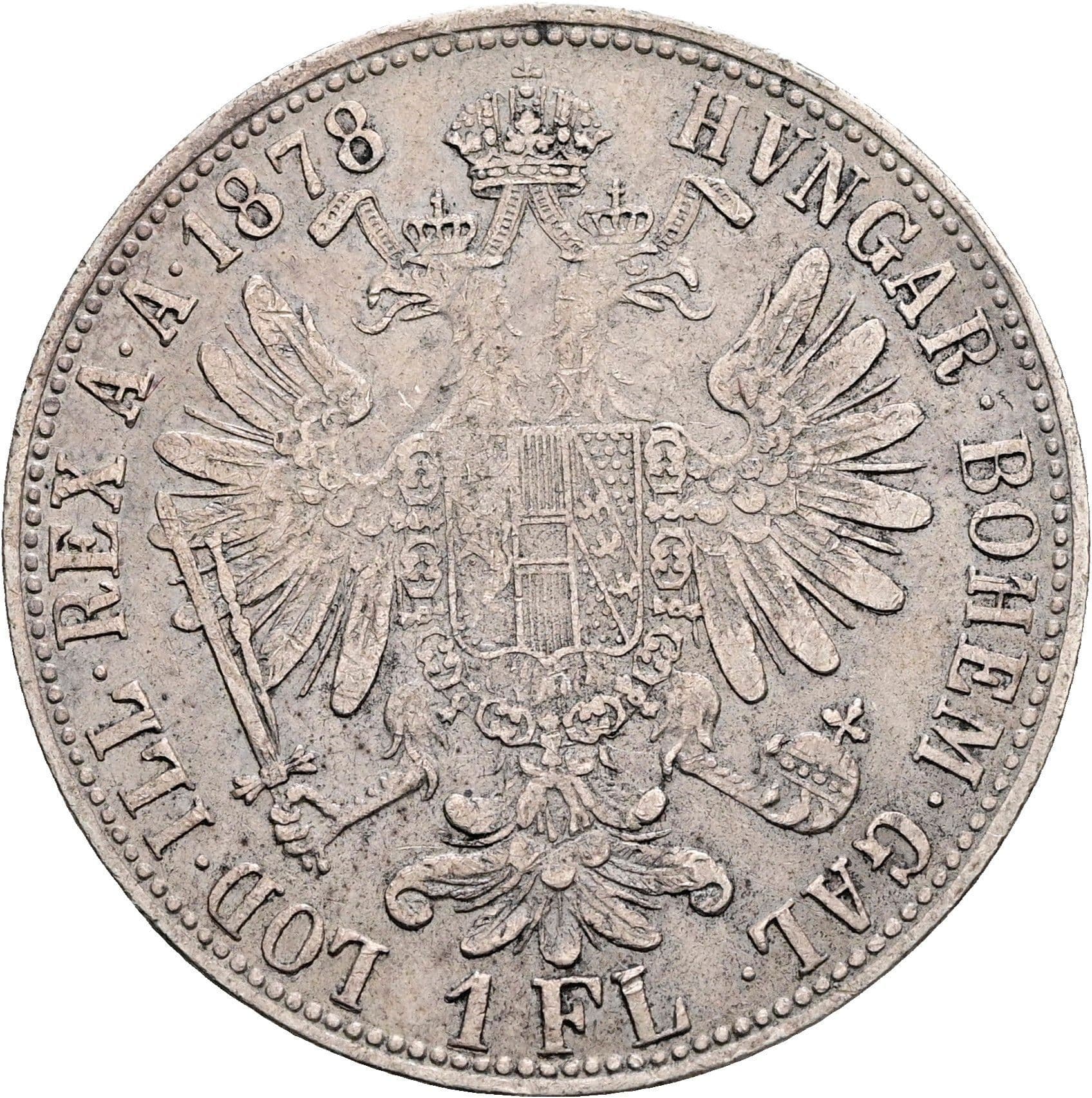 1 Gulden Franz Joseph I. 1848-1916 1878 – Rückseite