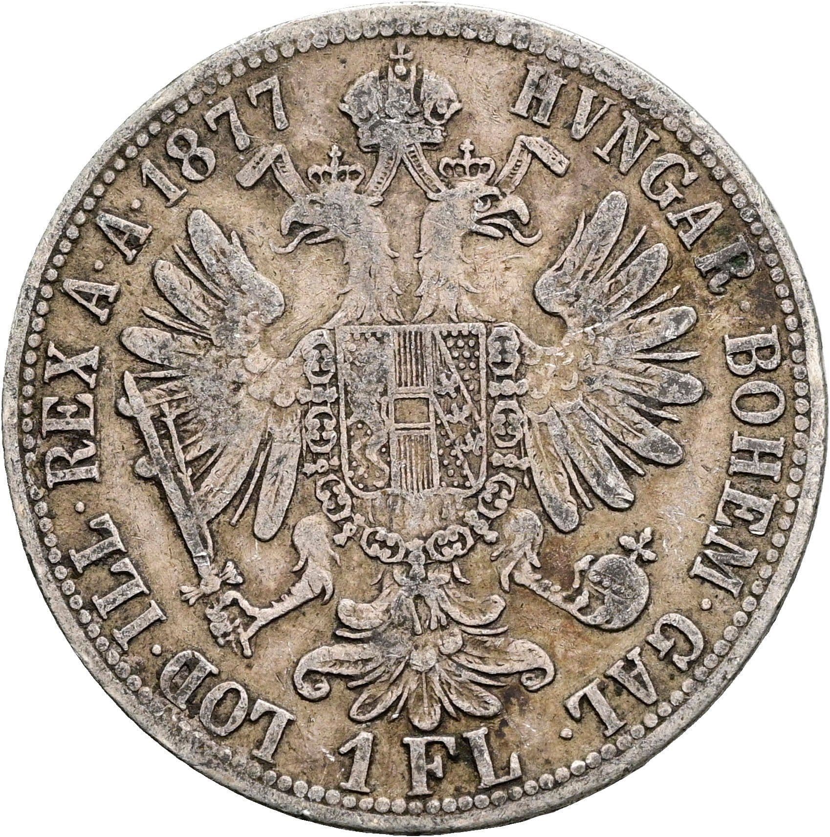1 Gulden Franz Joseph I. 1848-1916 1877 – Rückseite