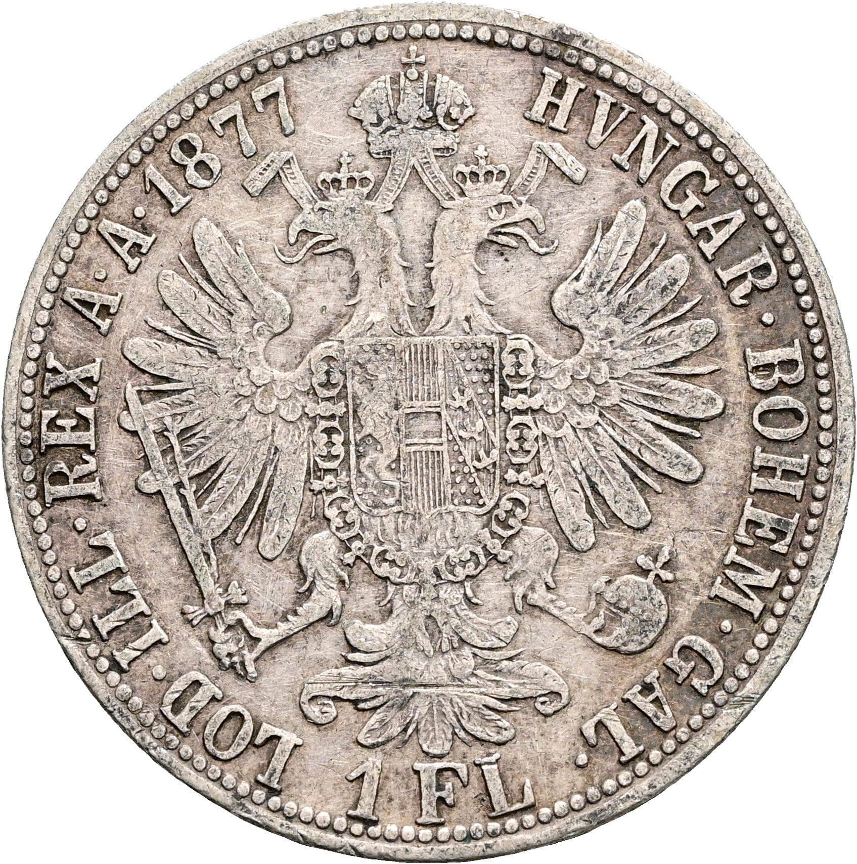 1 Gulden Franz Joseph I. 1848-1916 1877 – Rückseite