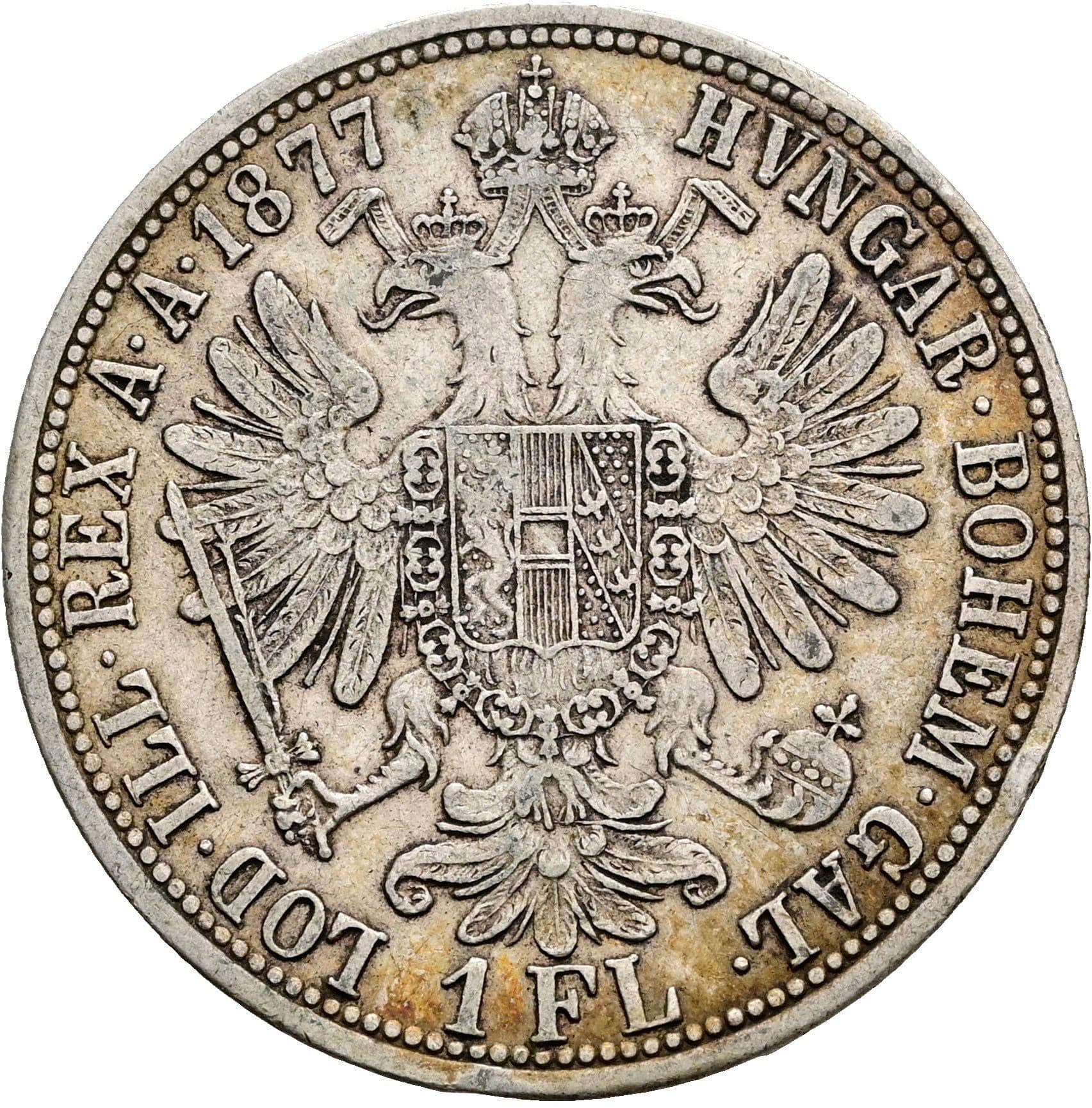 1 Gulden Franz Joseph I. 1848-1916 1877 – Rückseite