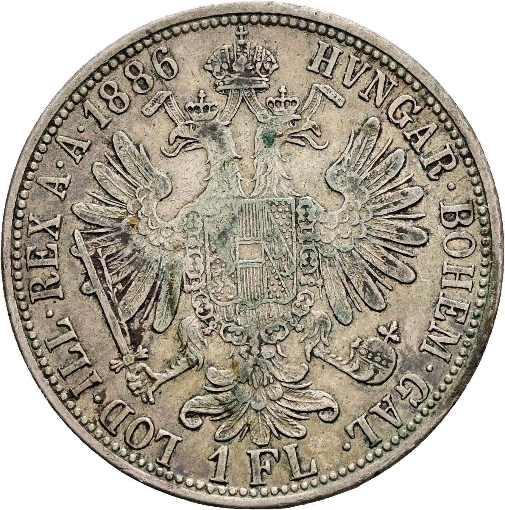 1 Gulden Franz Joseph I. 1848-1916 1886 – Rückseite