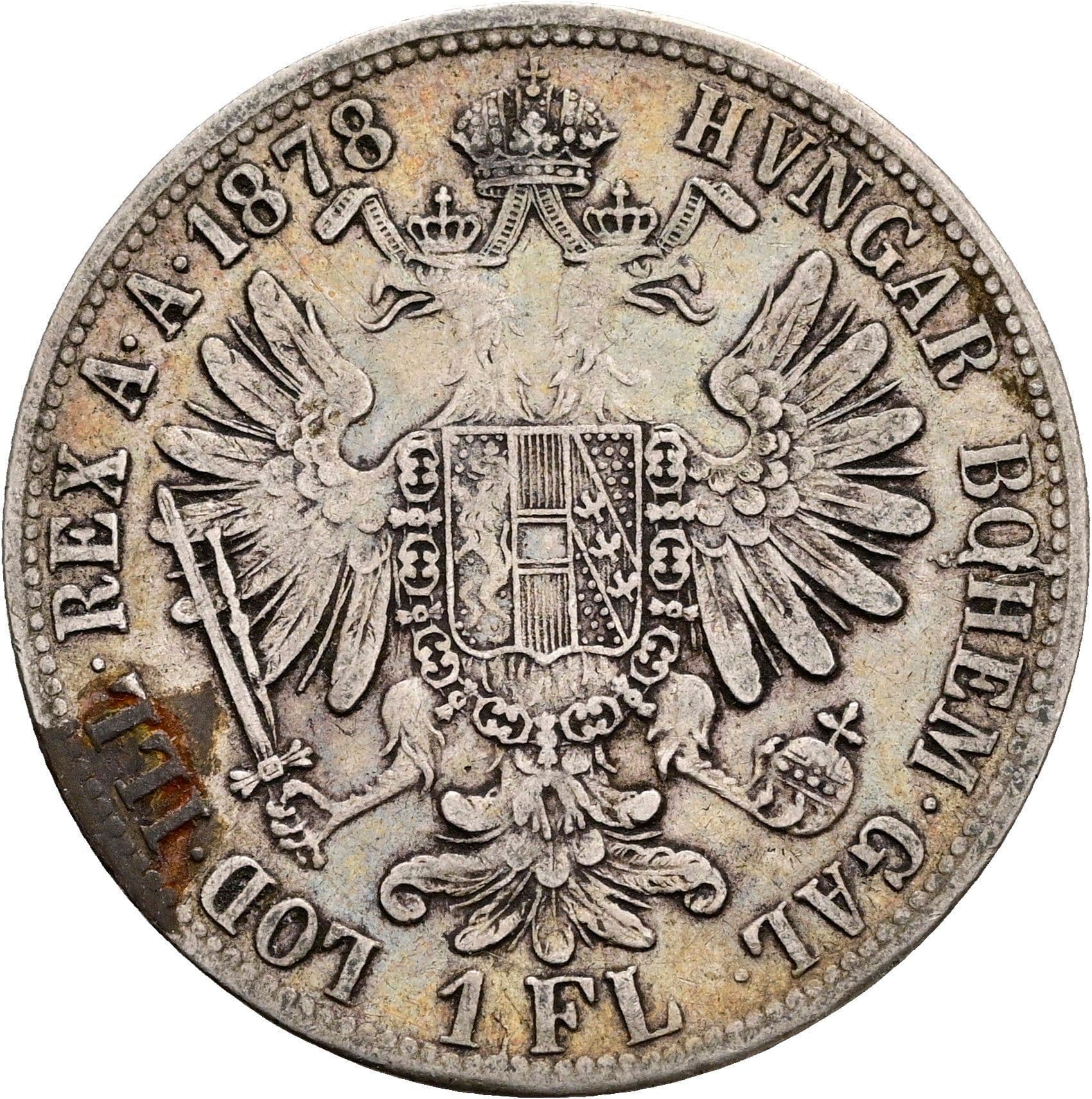 1 Gulden Franz Joseph I. 1848-1916 1878 – Rückseite