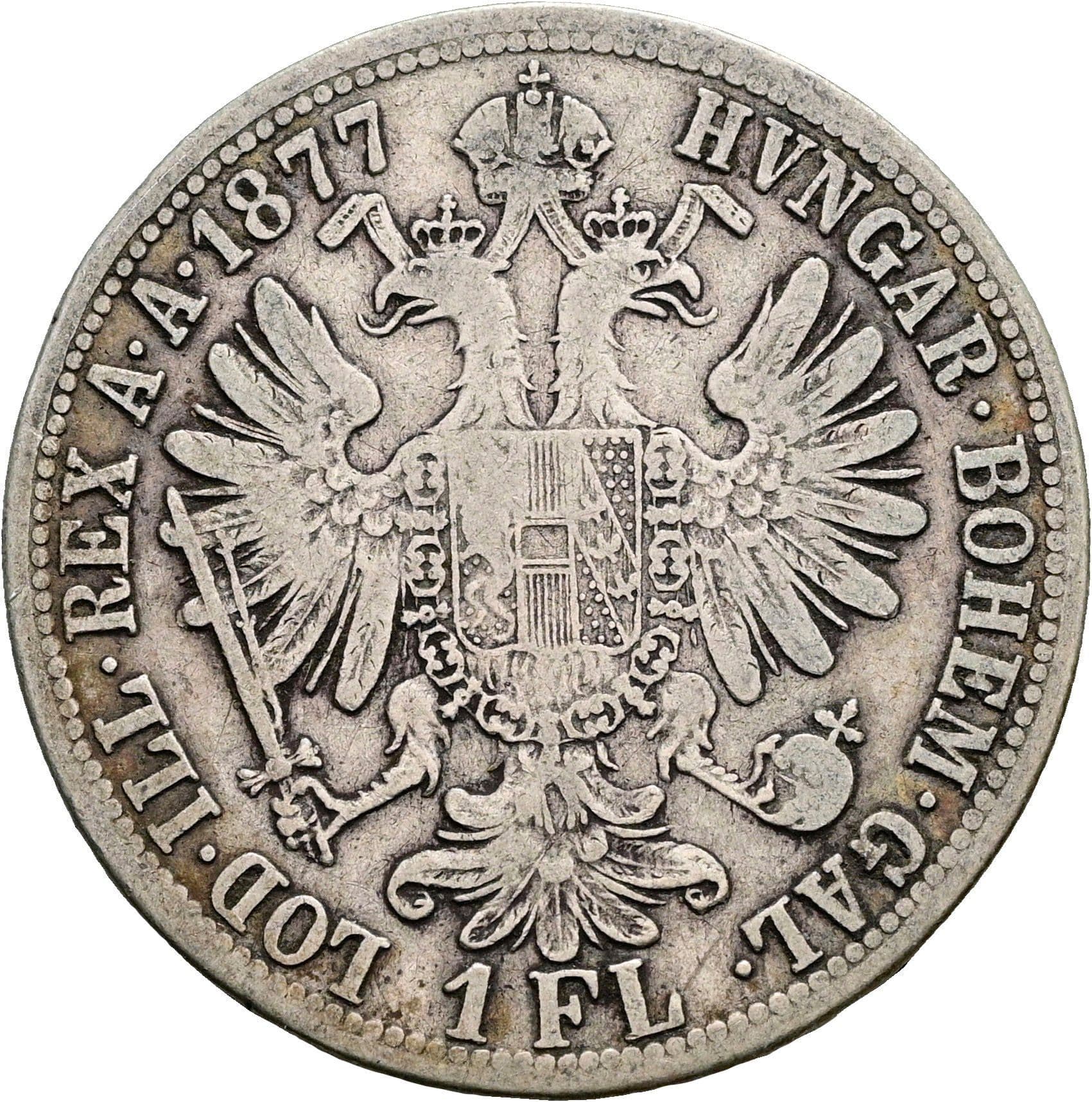1 Gulden Franz Joseph I. 1848-1916 1877 – Rückseite