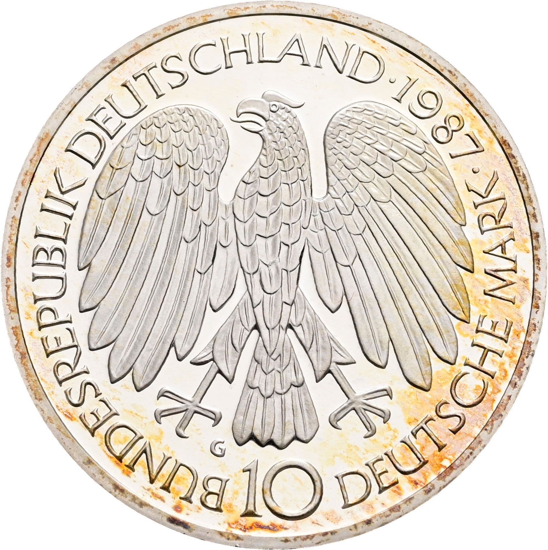 10 Deutsche Mark 1987 G – Rückseite