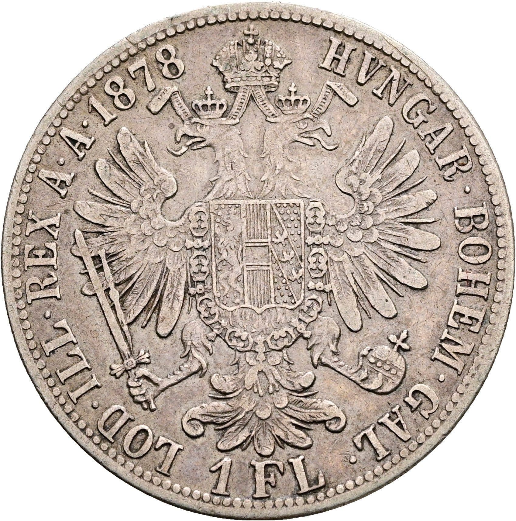 1 Gulden Franz Joseph I. 1848-1916 1878 – Rückseite