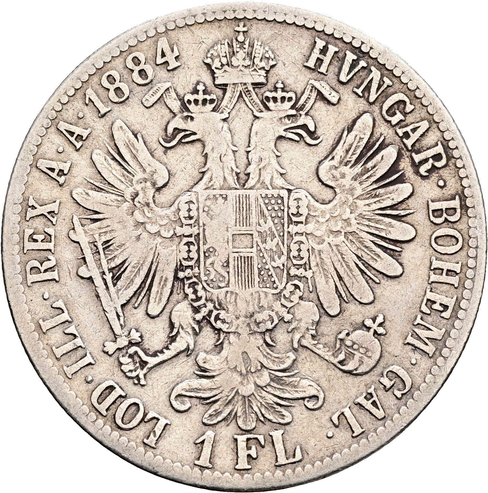 1 Gulden Franz Joseph I. 1848-1916 1884 – Rückseite