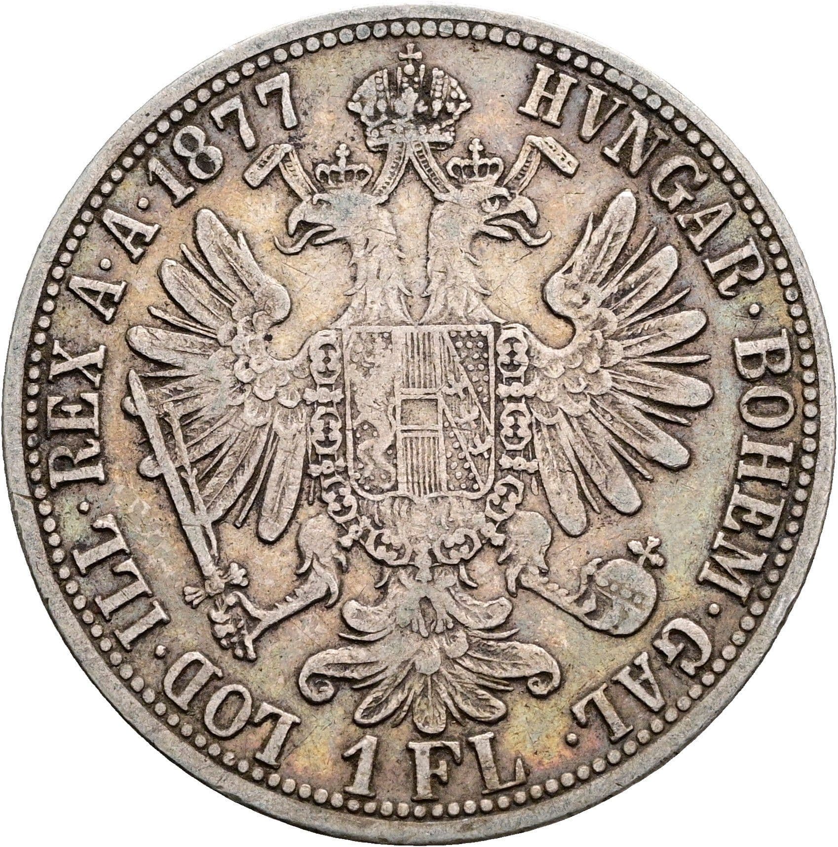1 Gulden Franz Joseph I. 1848-1916 1877 – Rückseite
