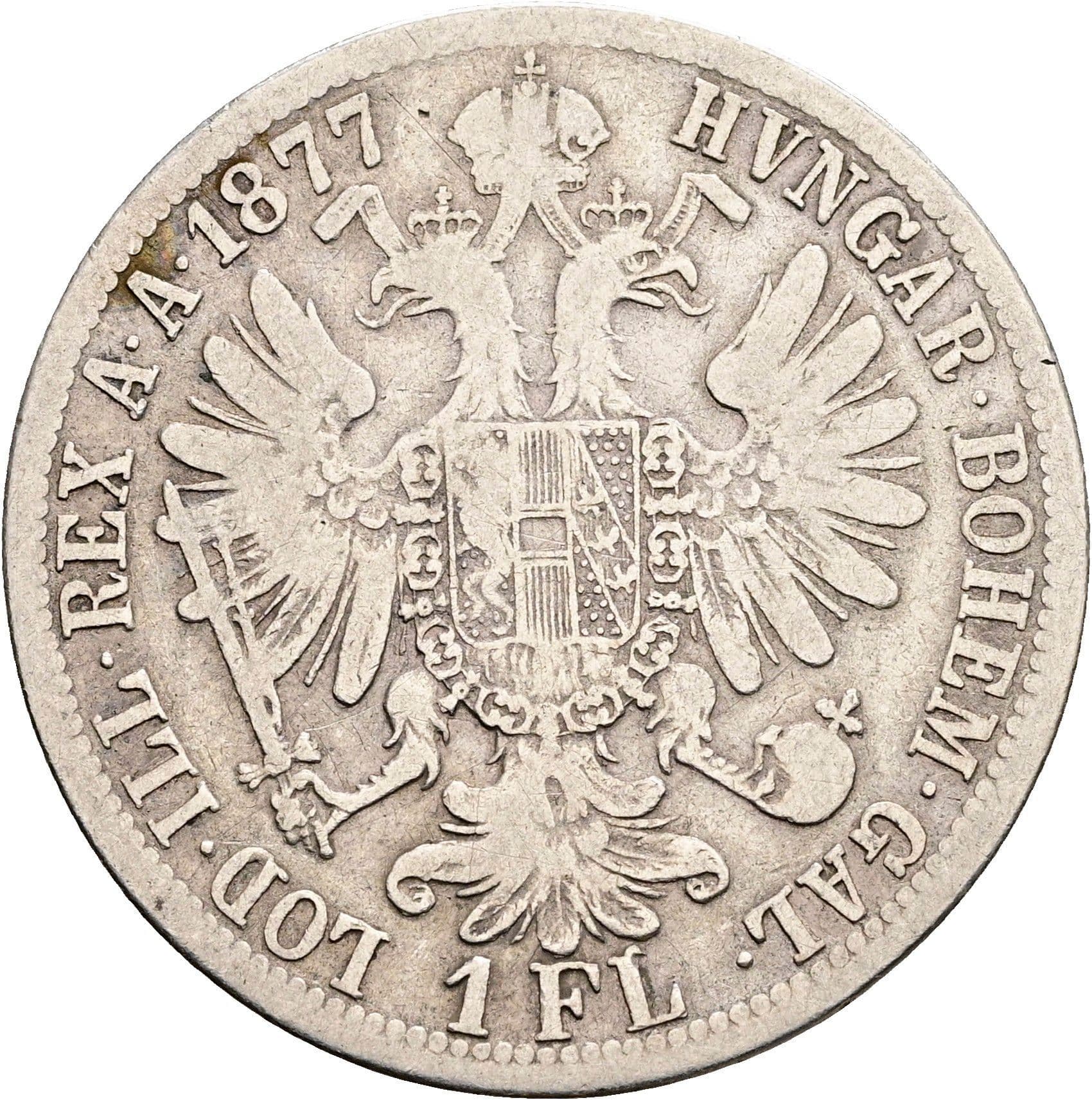 1 Gulden Franz Joseph I. 1848-1916 1877 – Rückseite