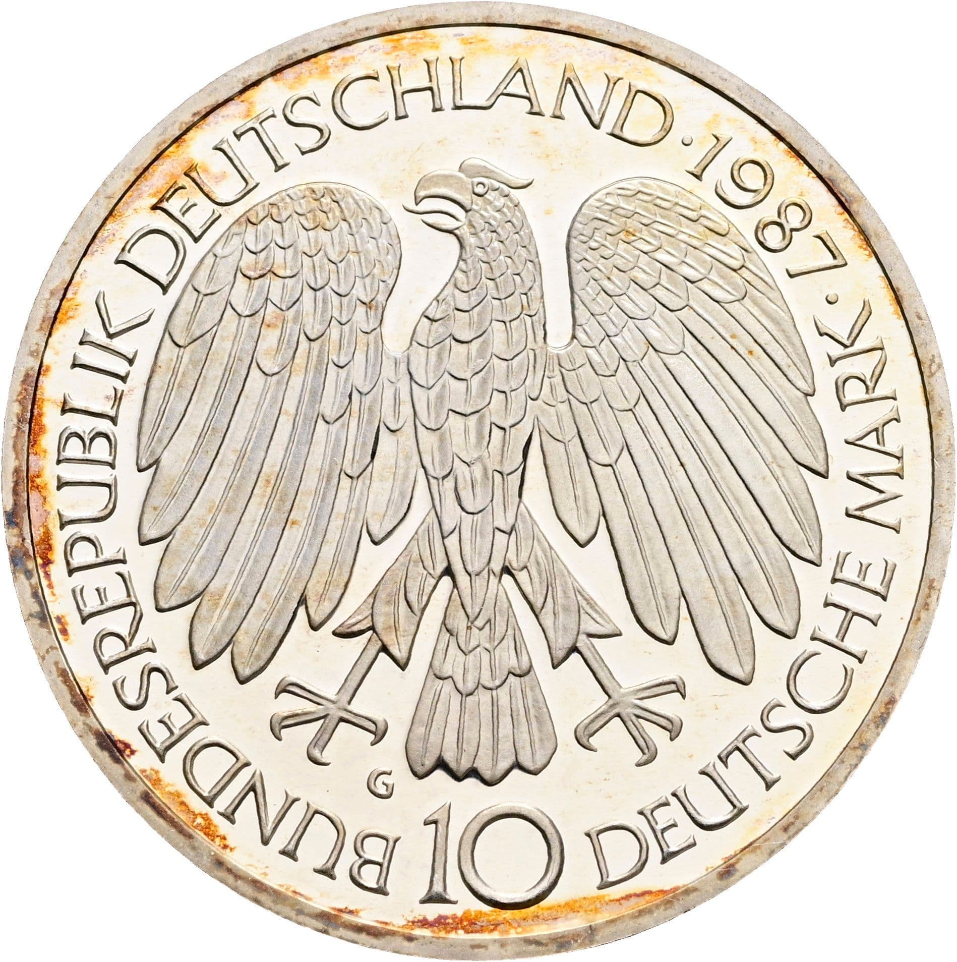 10 Deutsche Mark 1987 G – Rückseite