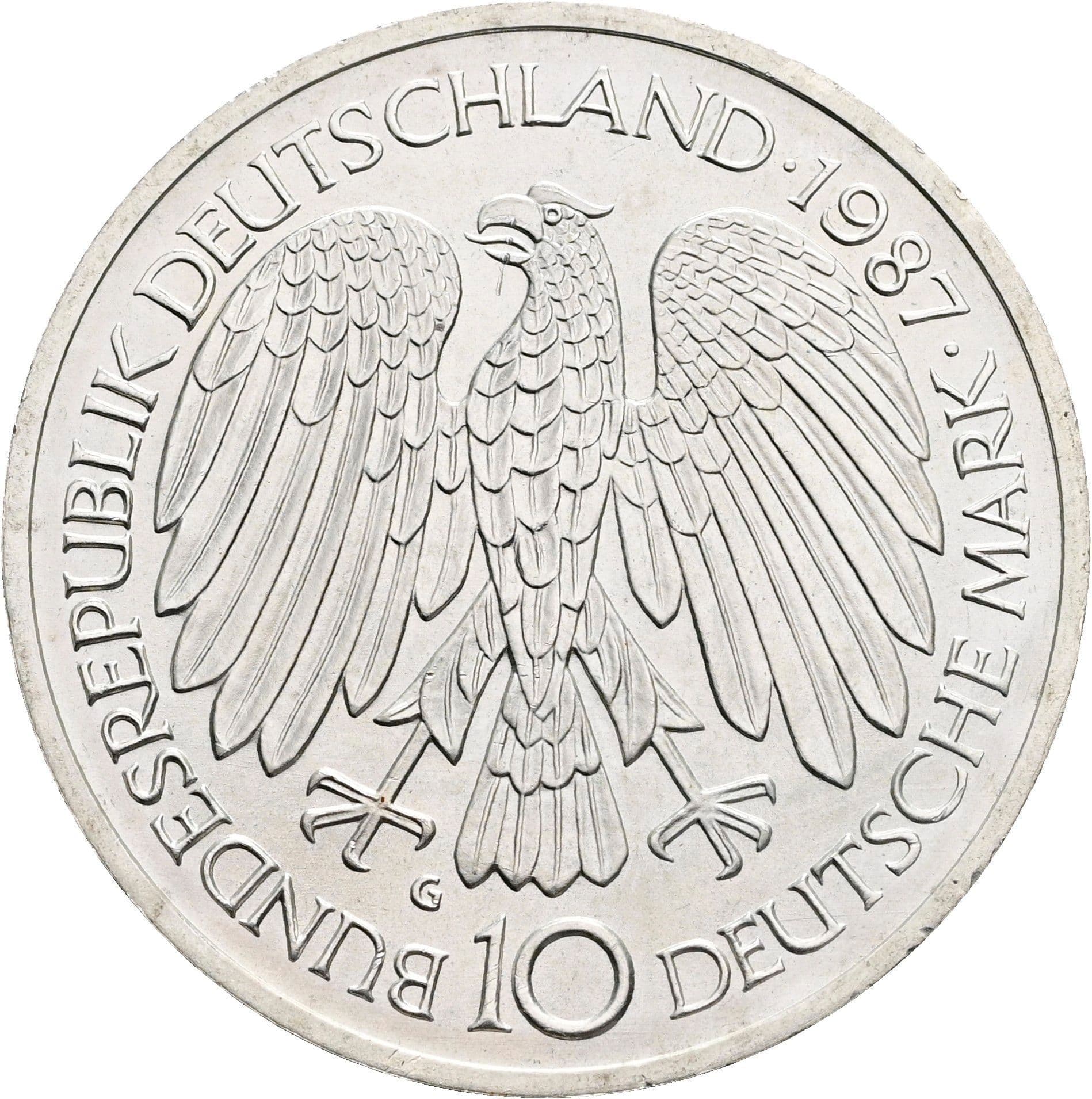 10 Deutsche Mark 1987 G – Rückseite