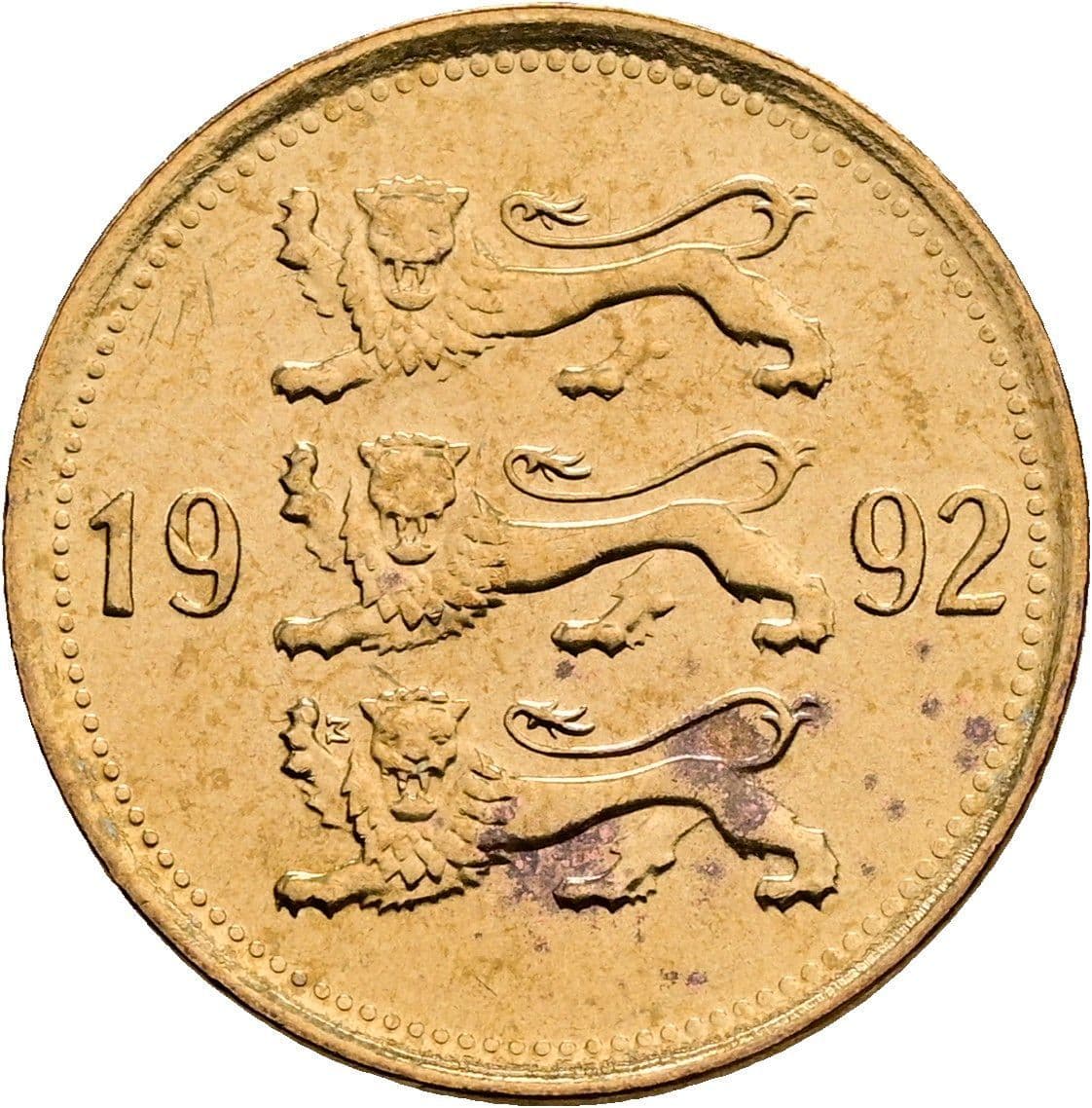 50 Senti 1992 – Rückseite