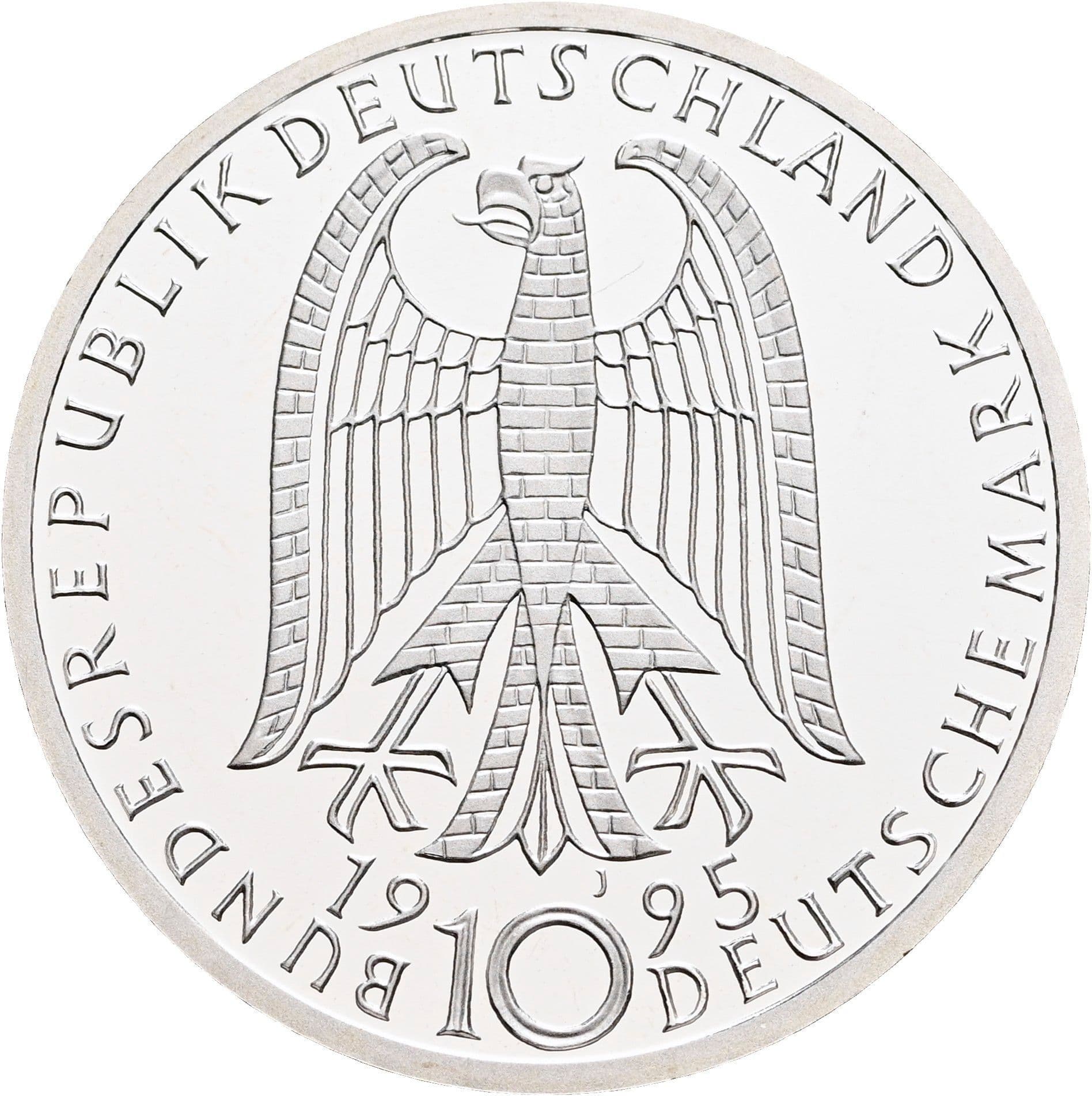 10 Deutsche Mark 1995 J – Rückseite