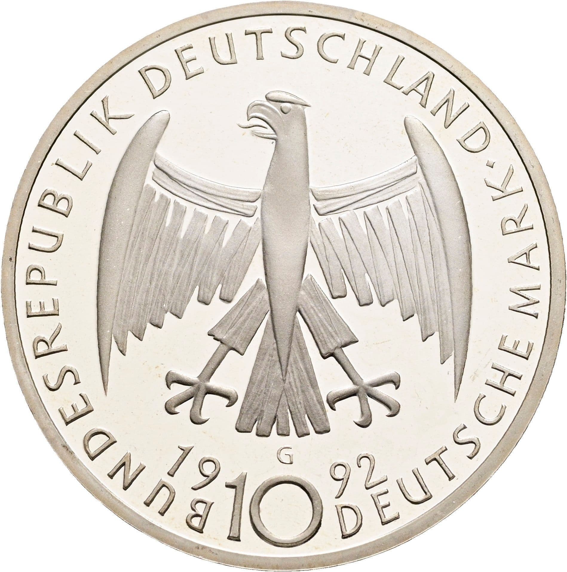 10 Deutsche Mark 1992 G – Rückseite