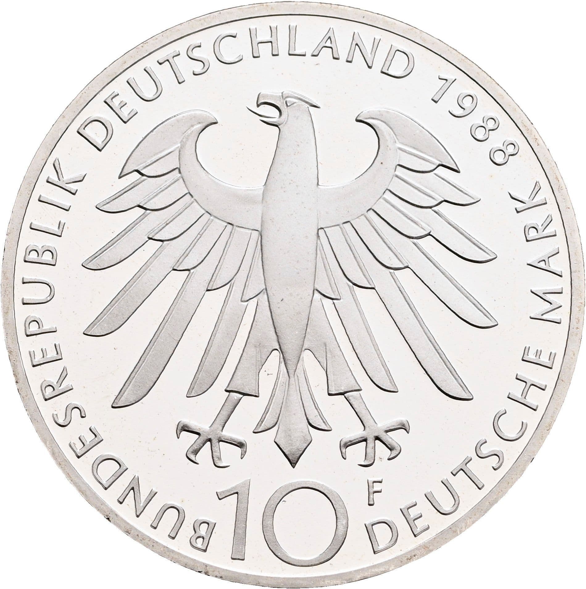 10 Deutsche Mark 1988 F – Rückseite