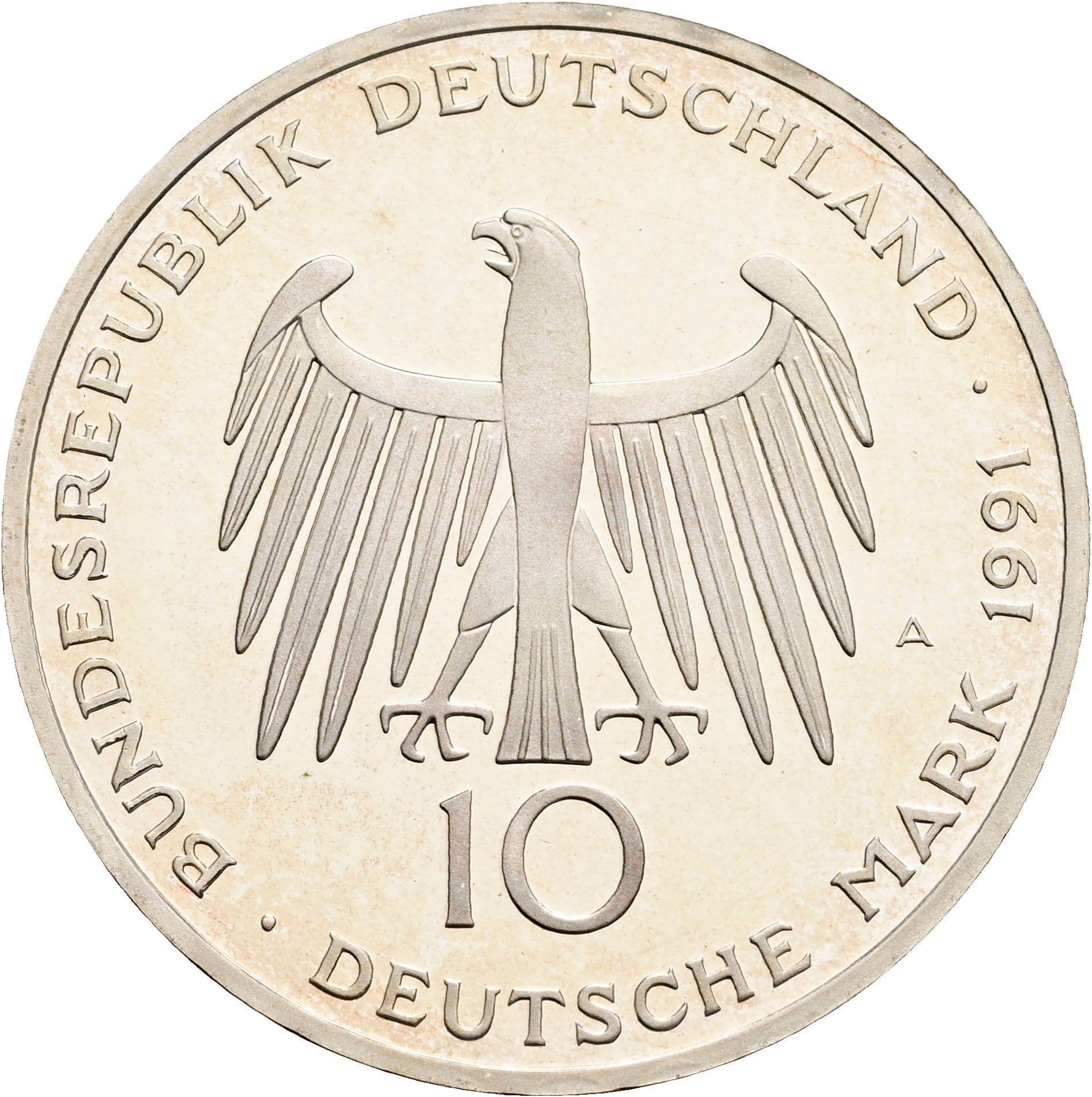 10 Deutsche Mark 1991 A – Rückseite