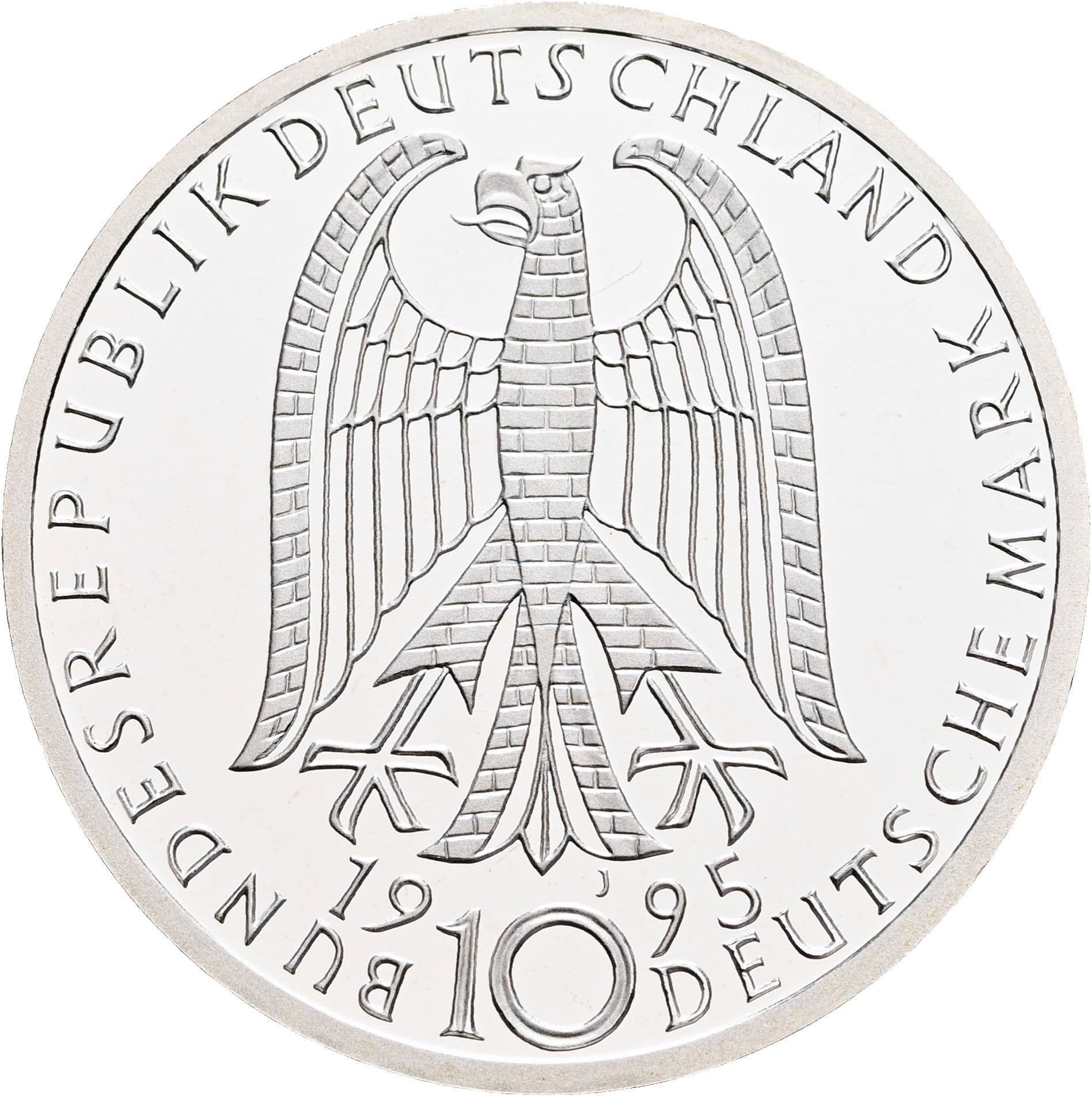 10 Deutsche Mark 1995 J – Rückseite