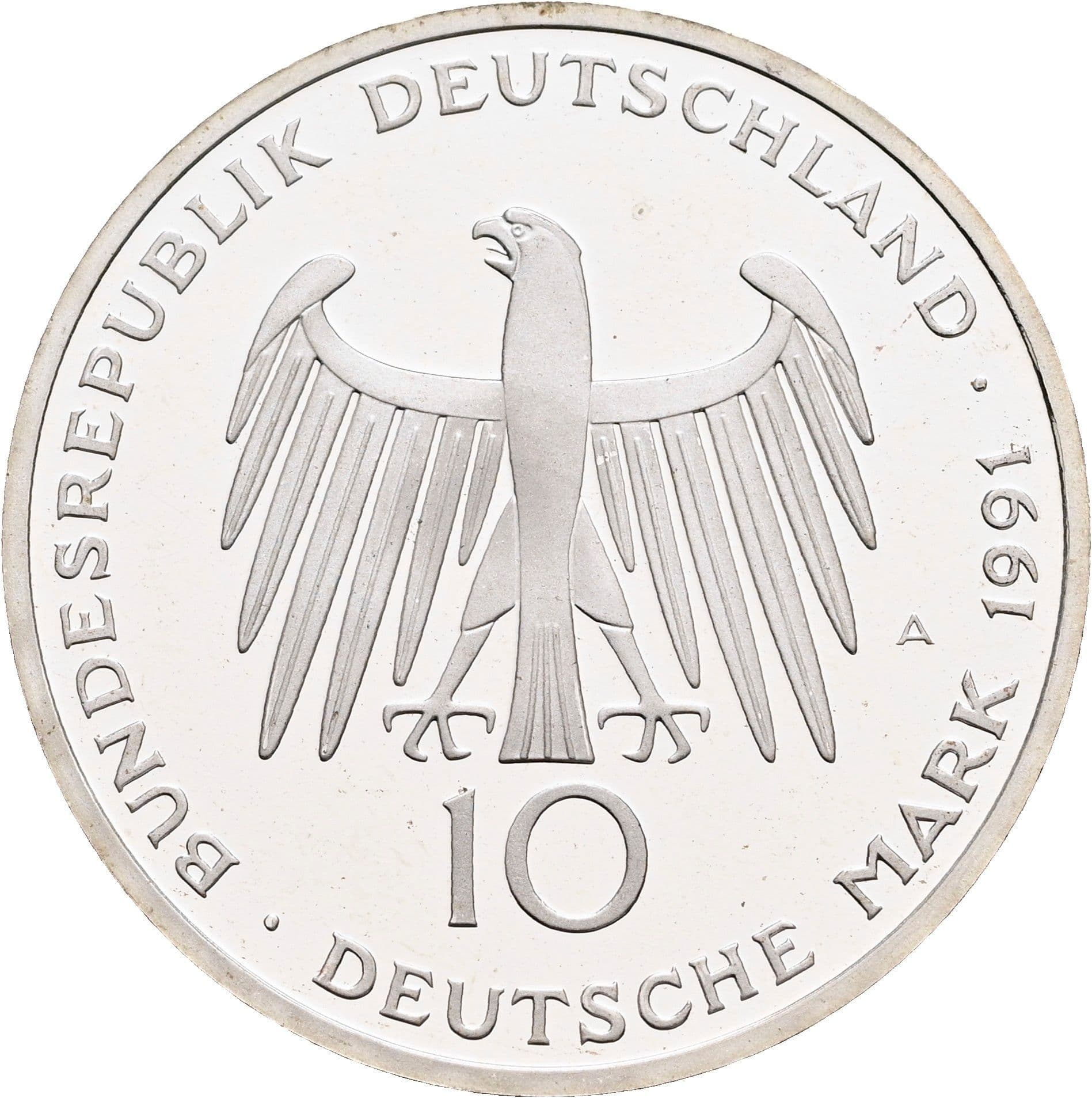 10 Deutsche Mark 1991 A – Rückseite