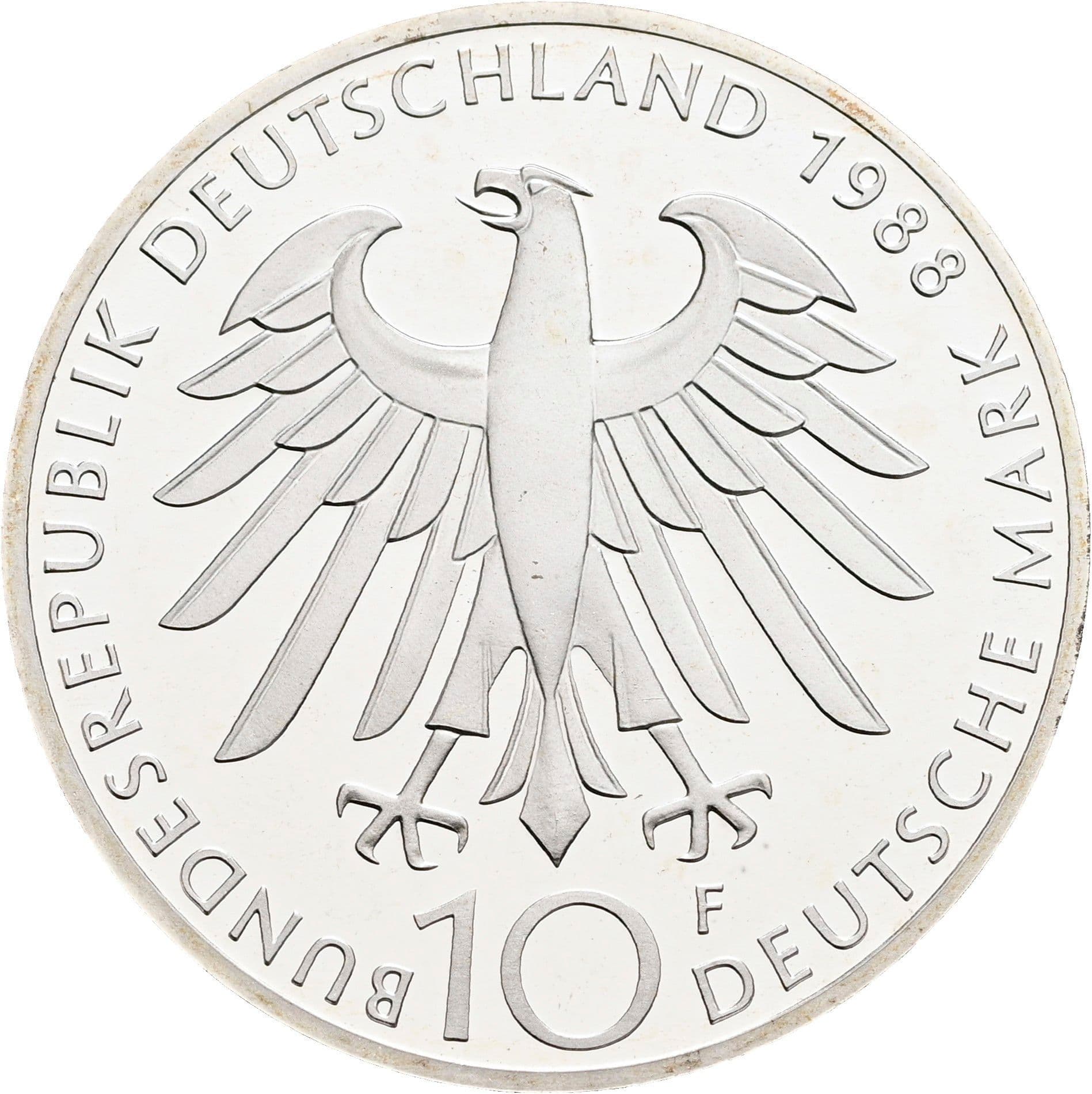 10 Deutsche Mark 1988 F – Rückseite