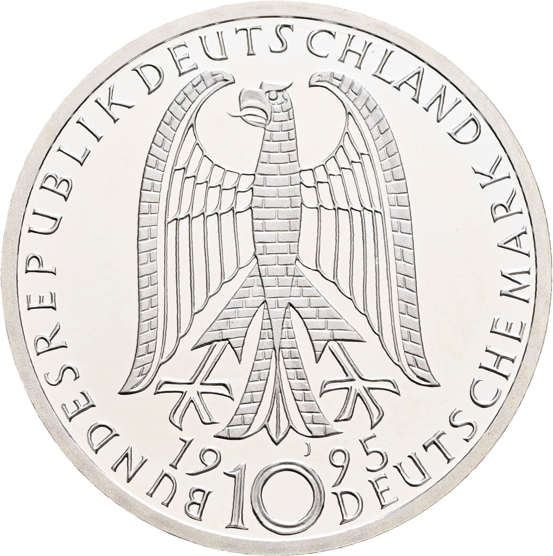 10 Deutsche Mark 1995 J – Rückseite