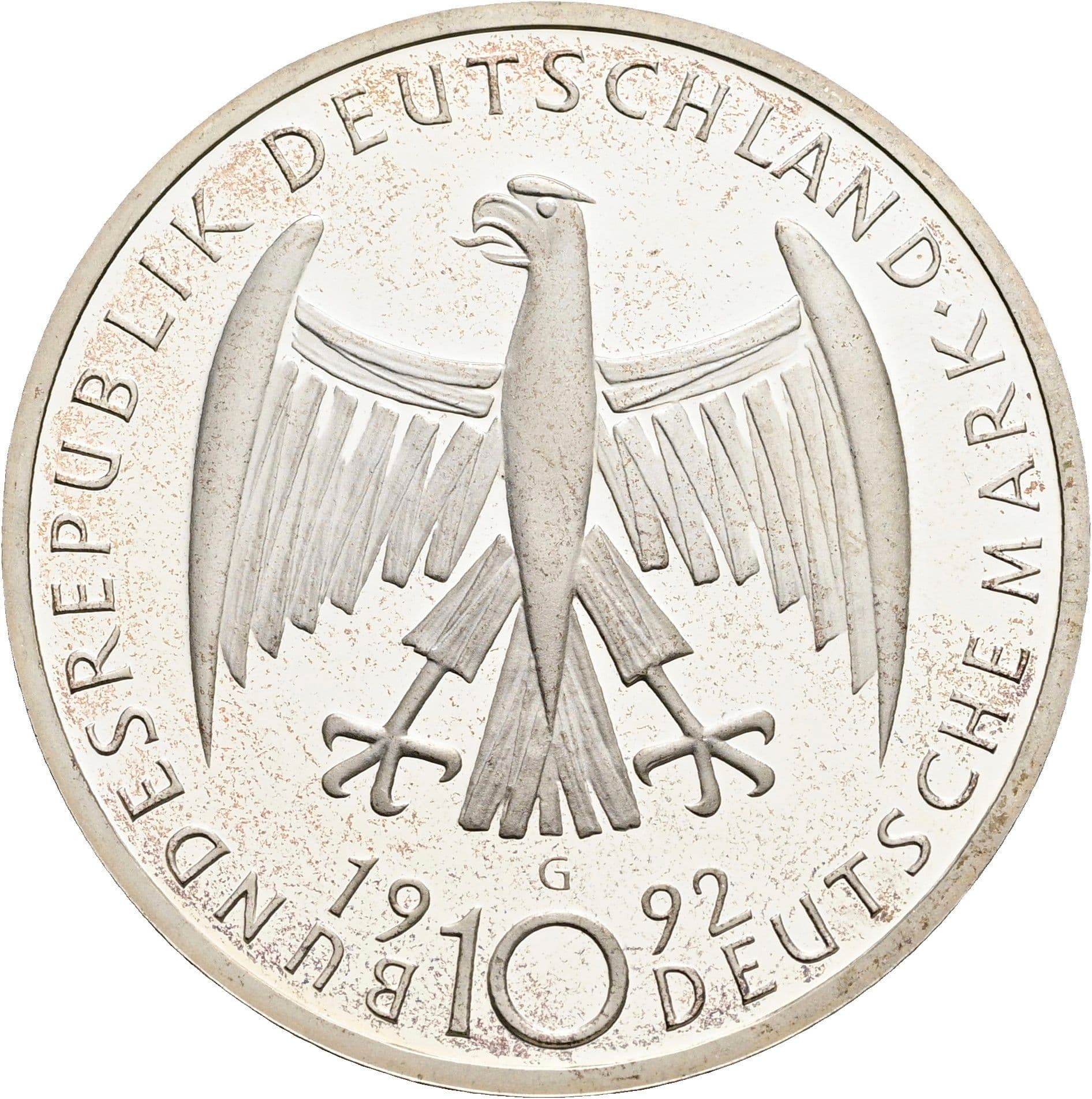 10 Deutsche Mark 1992 G – Rückseite