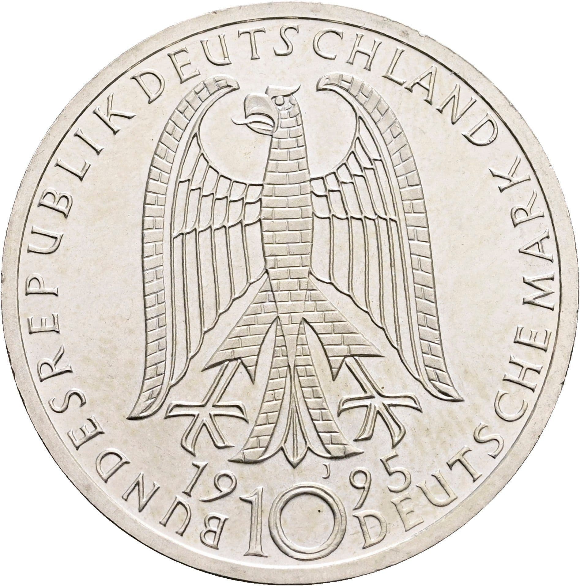 10 Deutsche Mark 1995 J – Rückseite