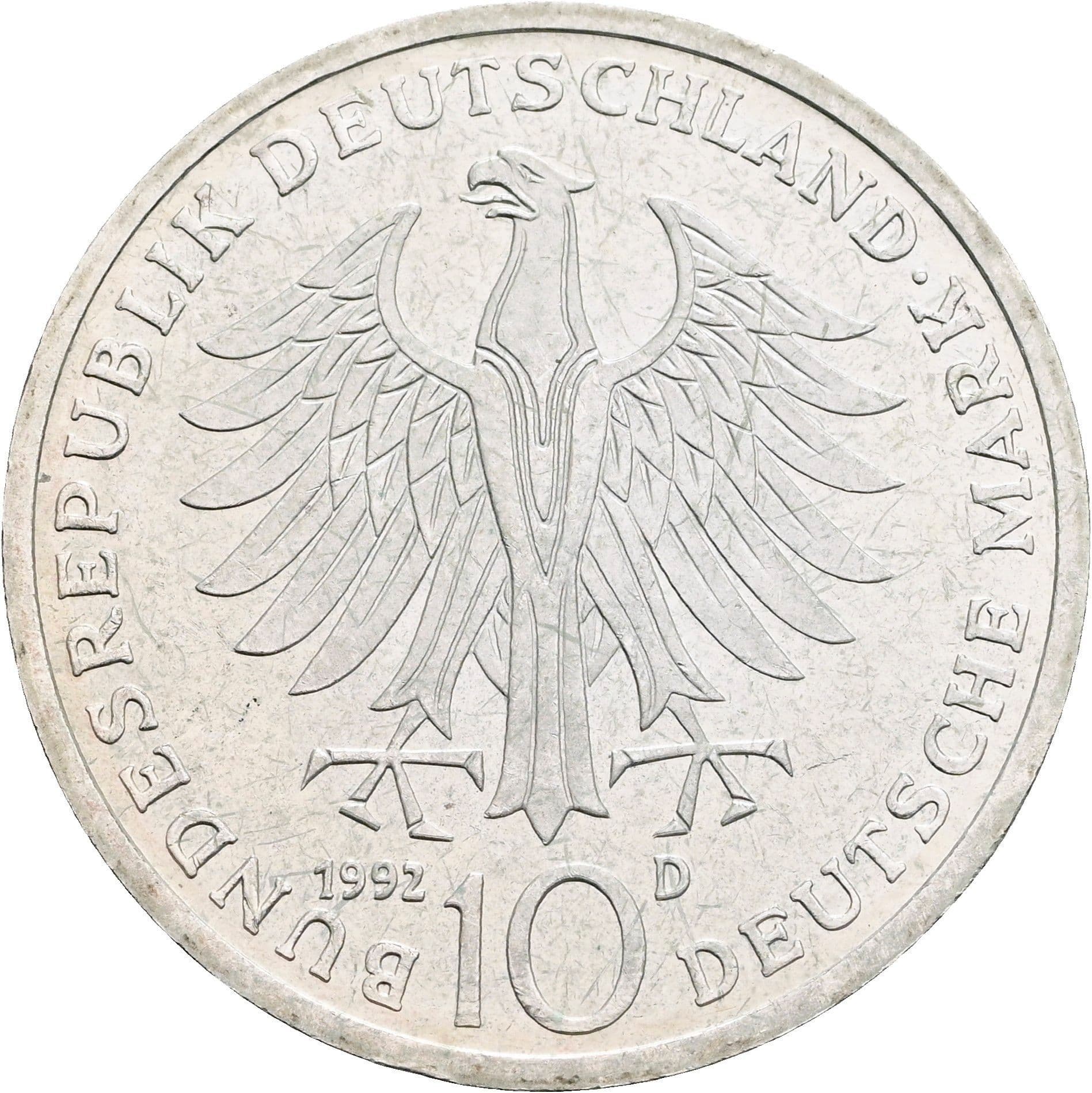 10 Deutsche Mark 1992 D – Rückseite