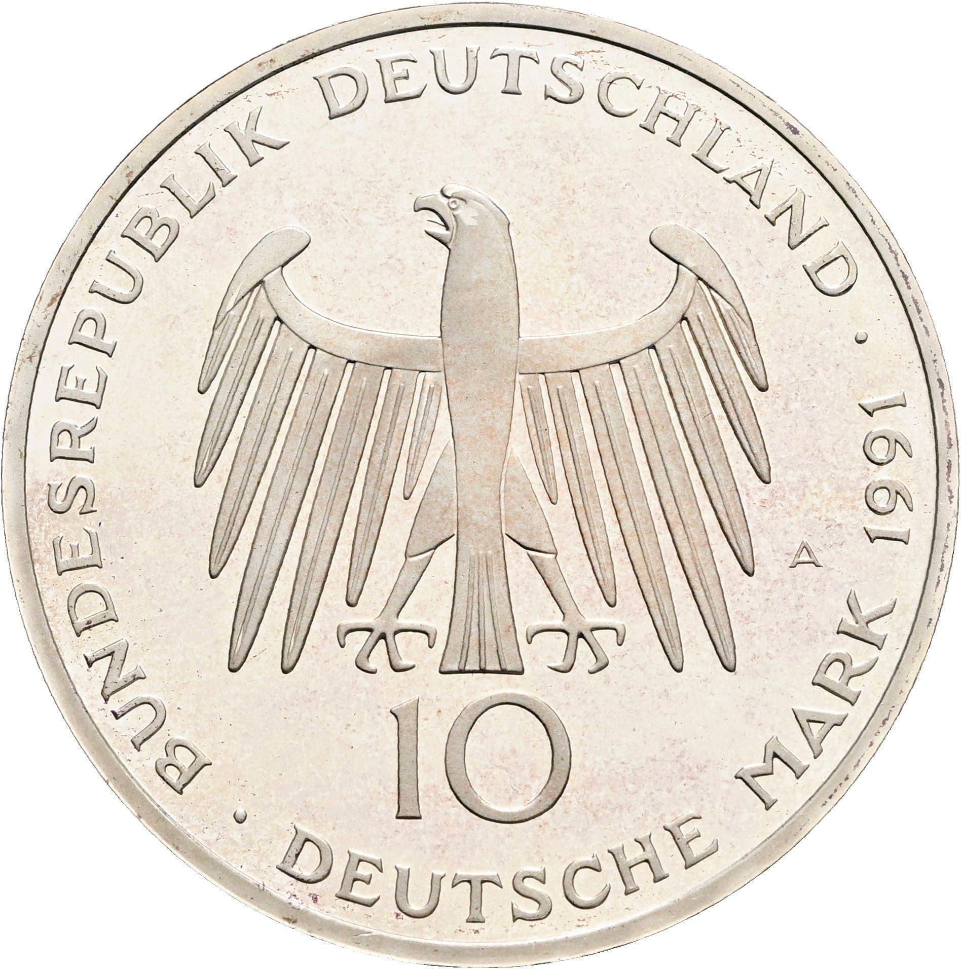 10 Deutsche Mark 1991 A – Rückseite