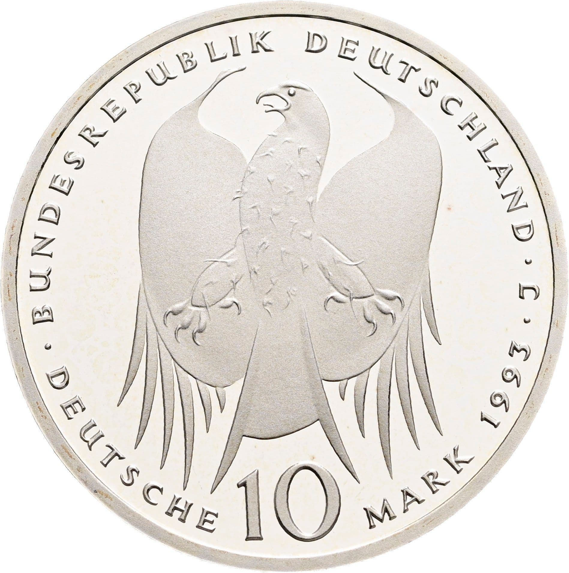 10 Deutsche Mark 1993 J – Rückseite